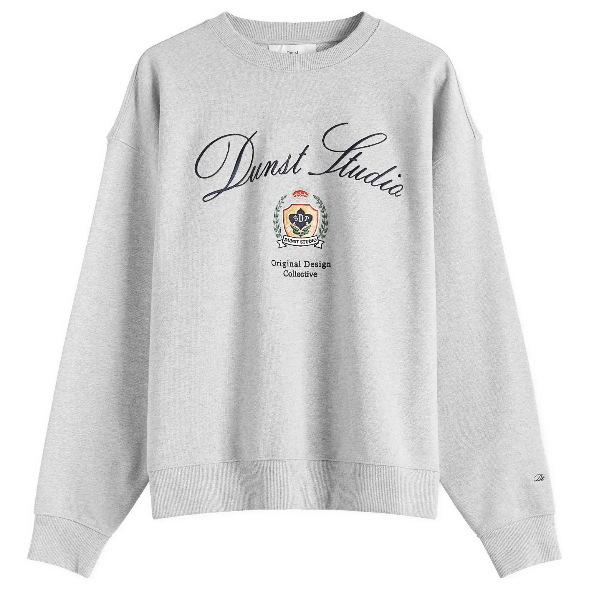 DUNST Women's Unisex Classic Logo Sweatshirt Melange Grey