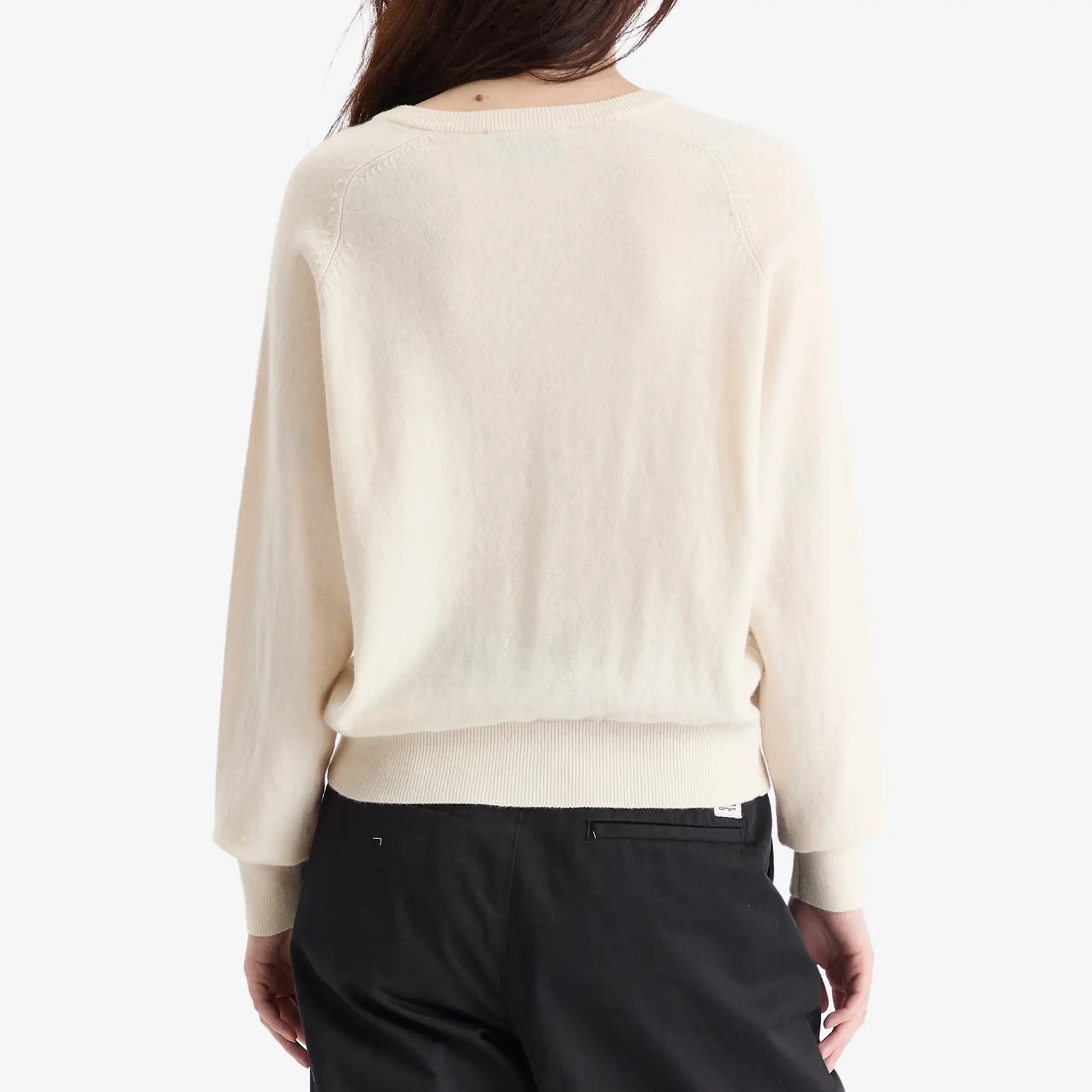 DUNST Women's Unisex Loose V-Neck Sweater Ivory