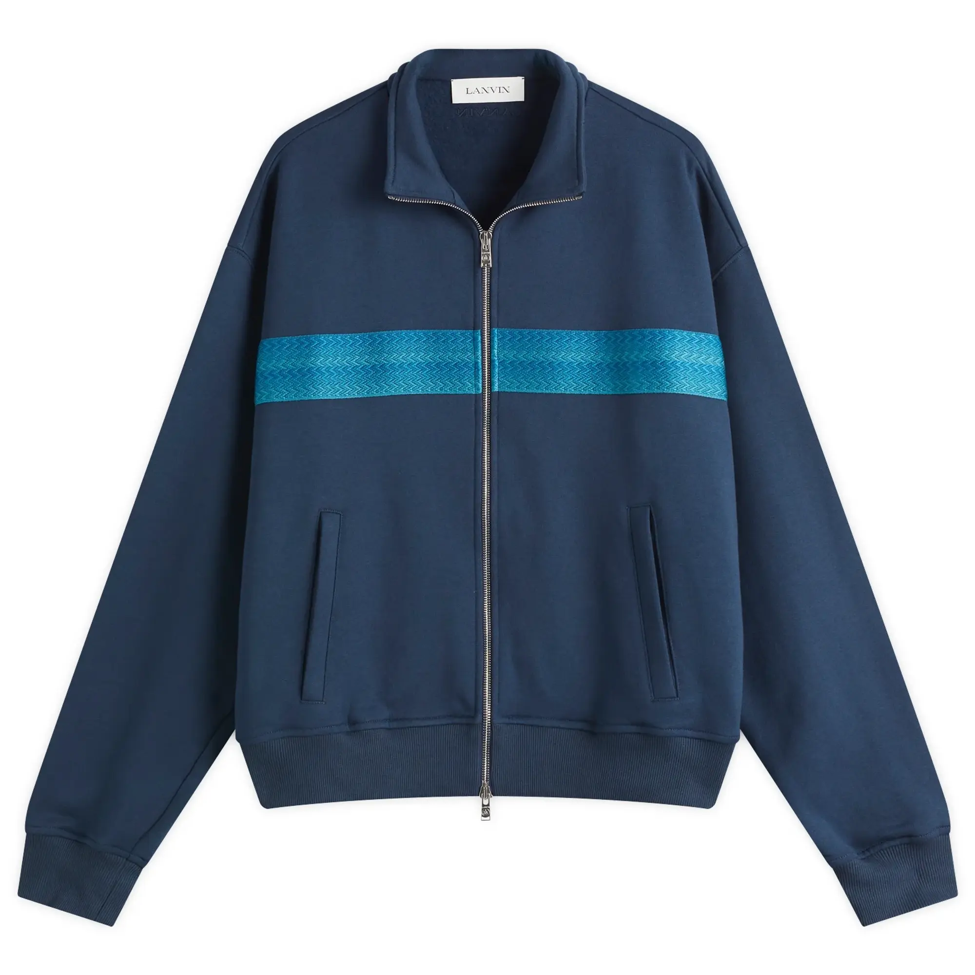 Lanvin Men's Curb Zipped Track Jacket Petrol Blue