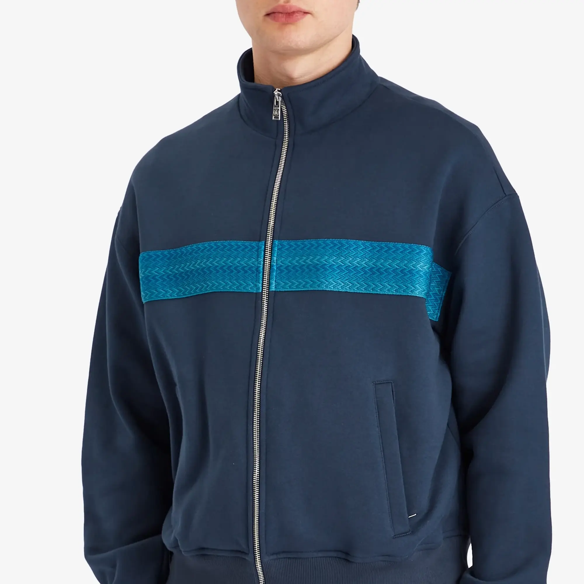 Lanvin Men's Curb Zipped Track Jacket Petrol Blue
