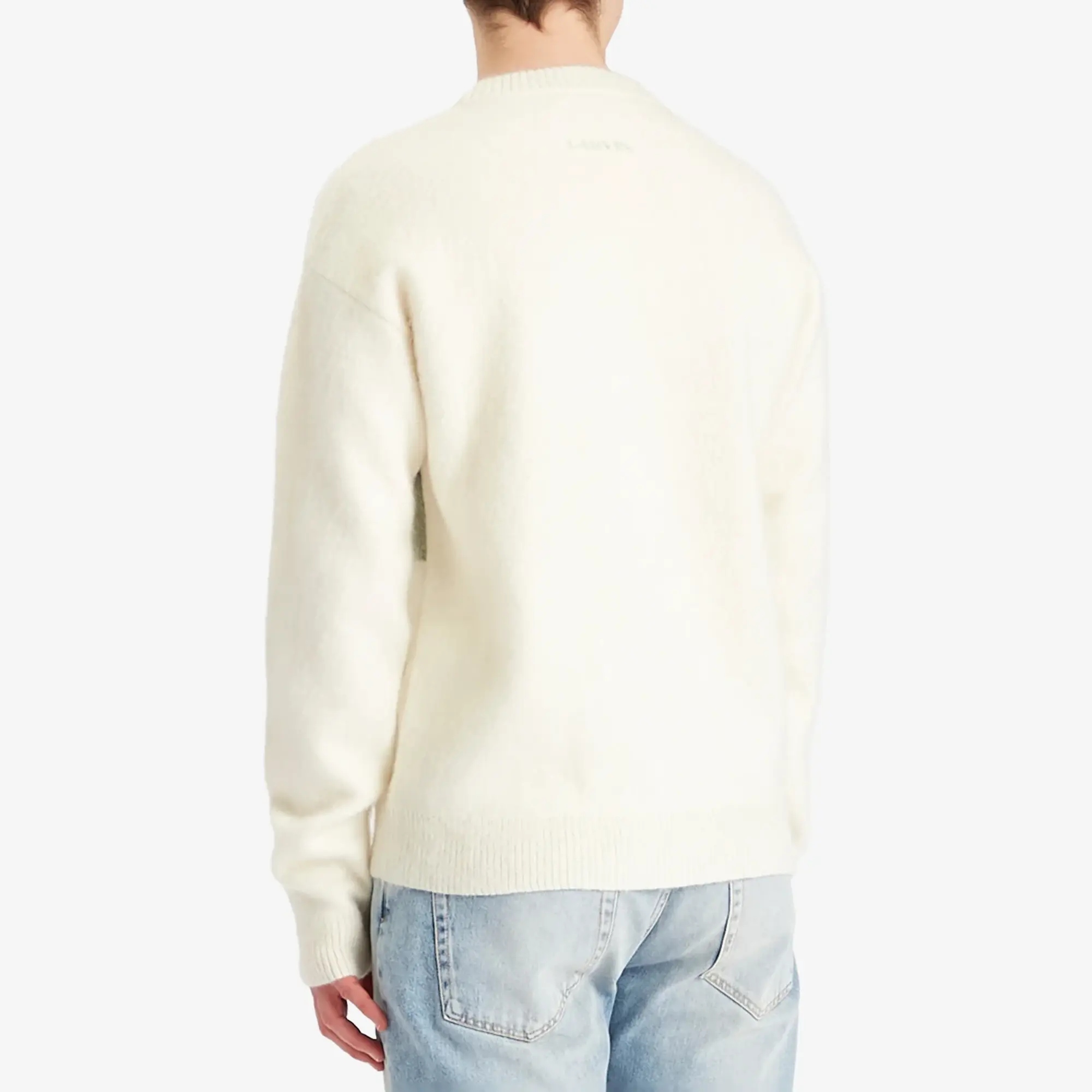 Lanvin Men's Striped Jumper Ecru/Vert De Gris