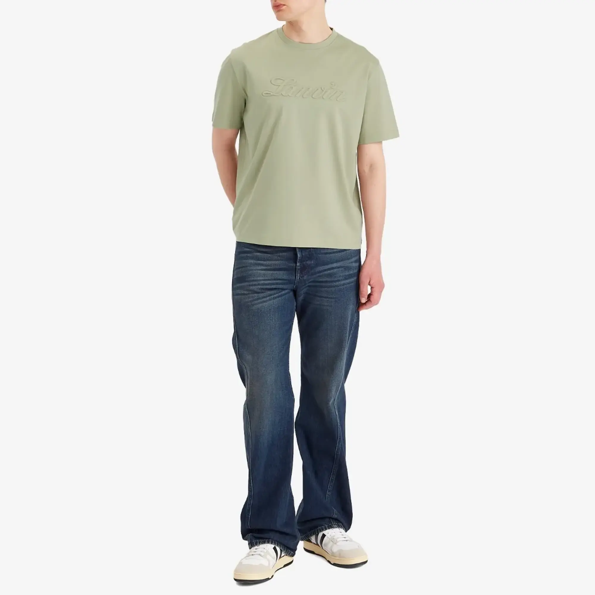 Lanvin Men's Debossed Script Logo T-Shirt Lin
