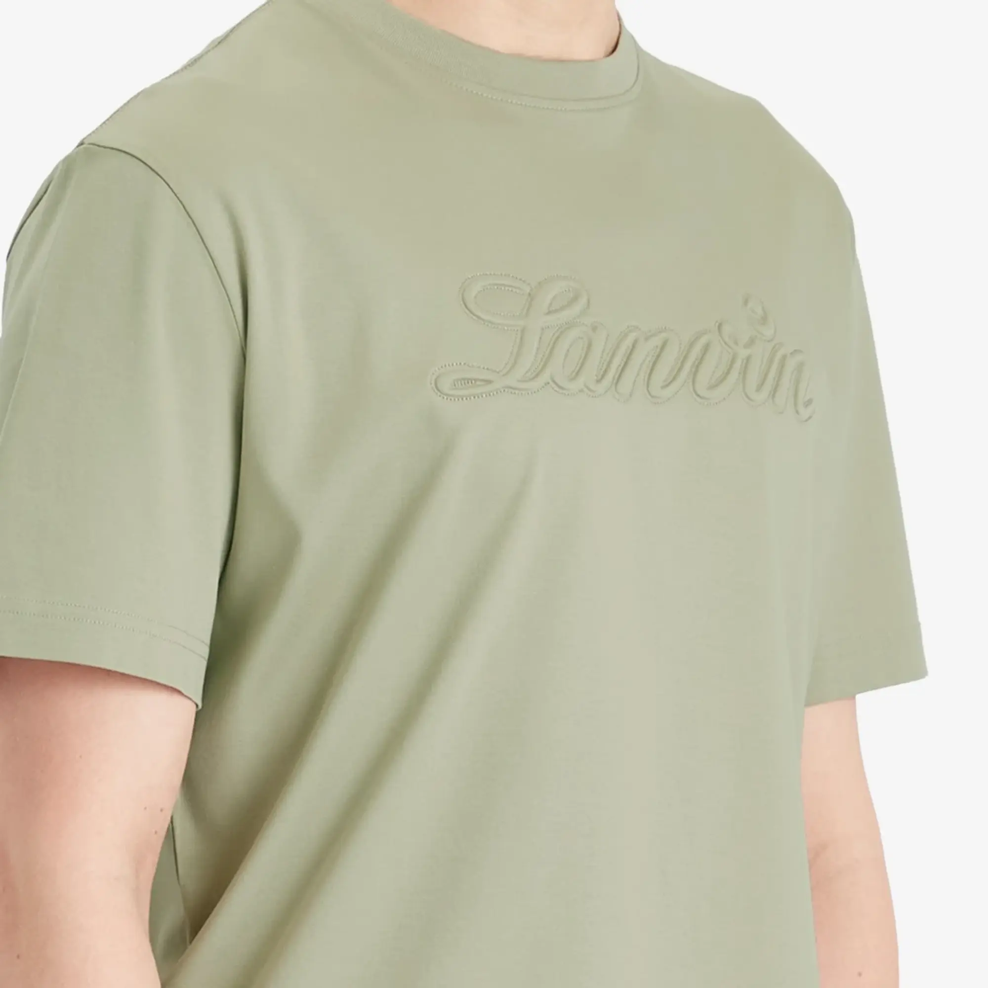 Lanvin Men's Debossed Script Logo T-Shirt Lin