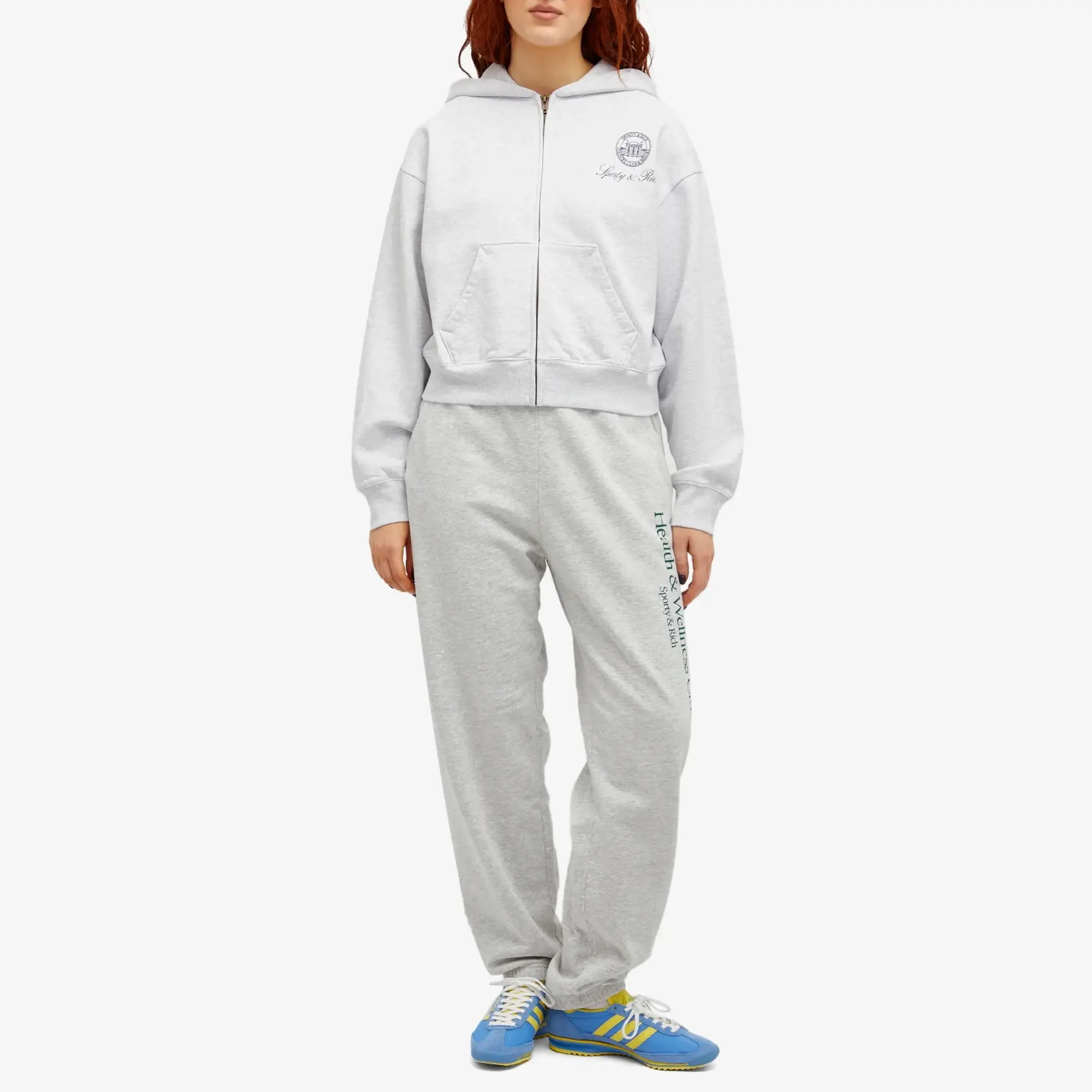 Sporty & Rich Women's H&W Crest Sweatpant Heather Gray Alpine