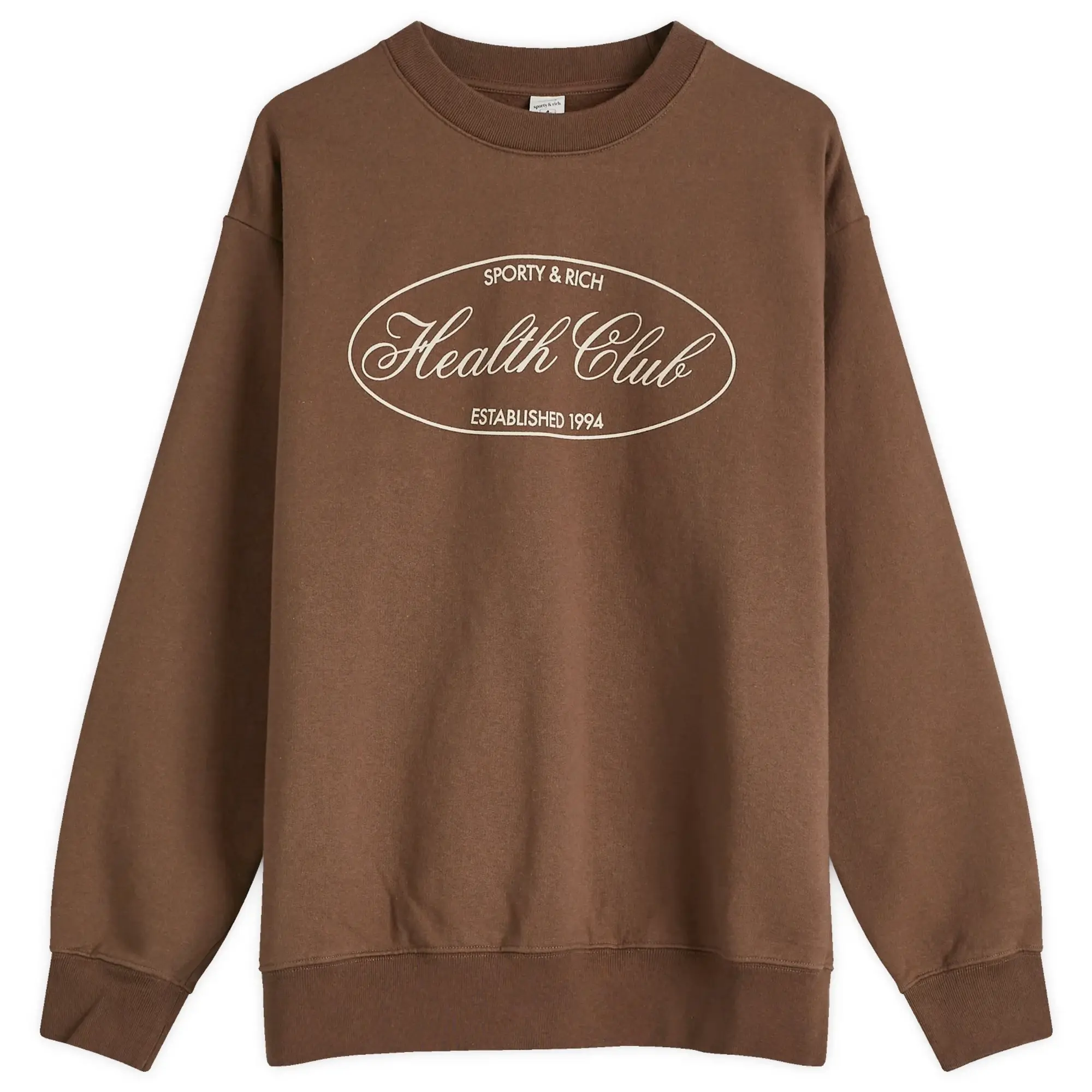 Sporty & Rich Women's Oval Health Crewneck Chocolate Cream