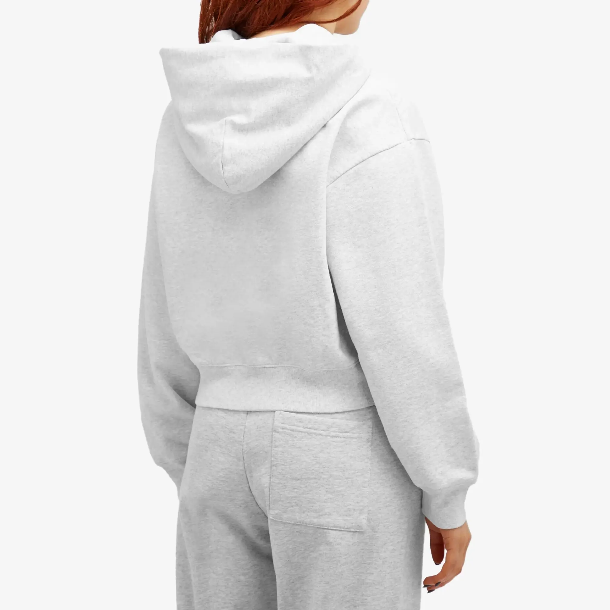 Sporty & Rich Women's Vendome Resort Cropped Zip Hoodie Heather Gray Navy