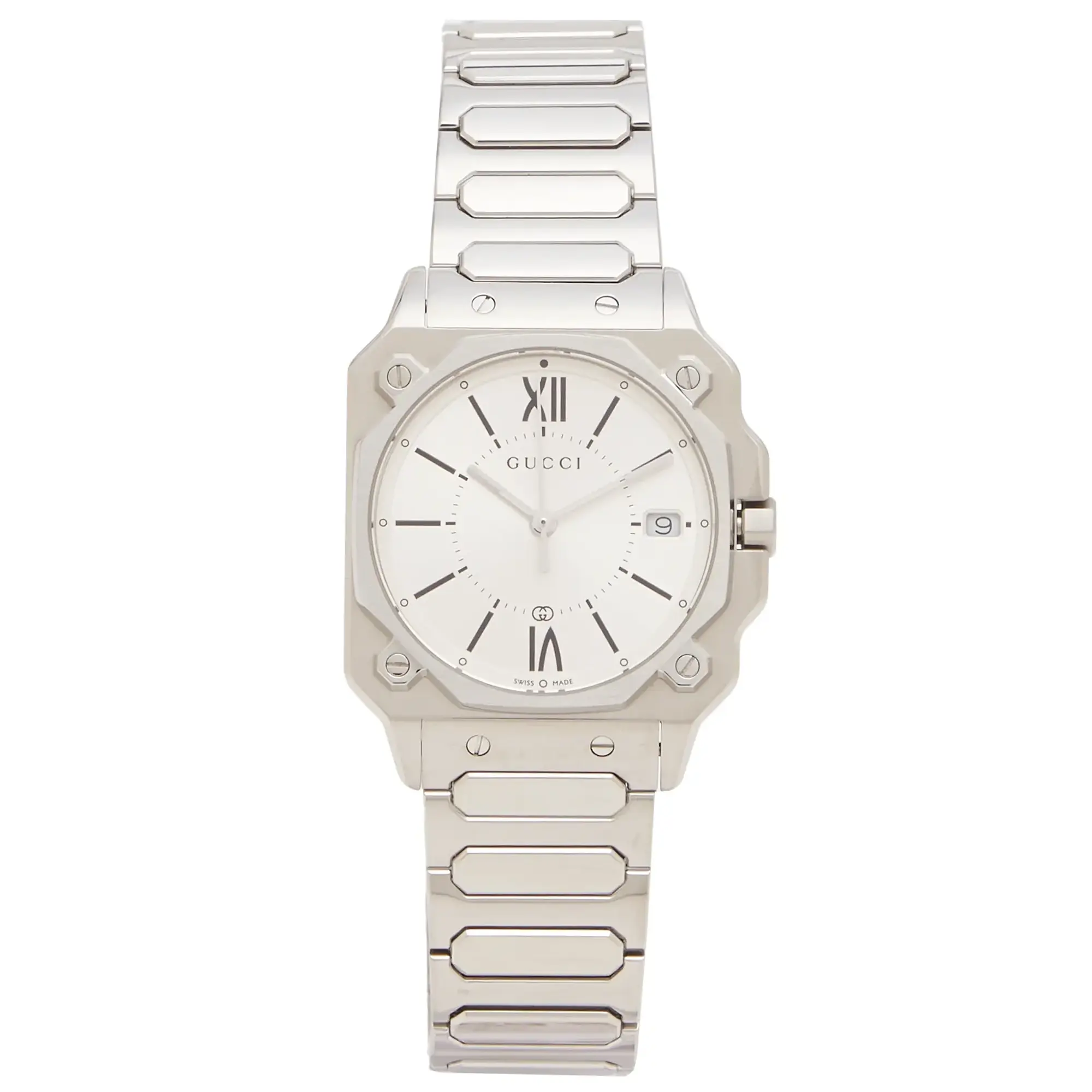 Gucci G-Flat 30mm Watch Silver