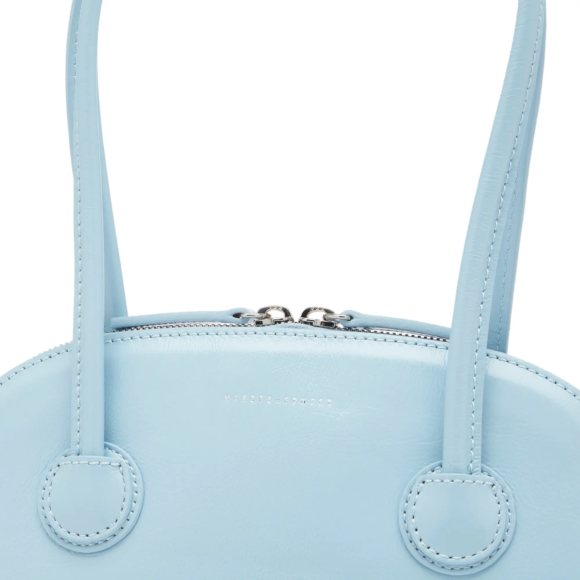 MARGE SHERWOOD Women's Bessette Shoulder Bag Blue Dream Glossy Plain