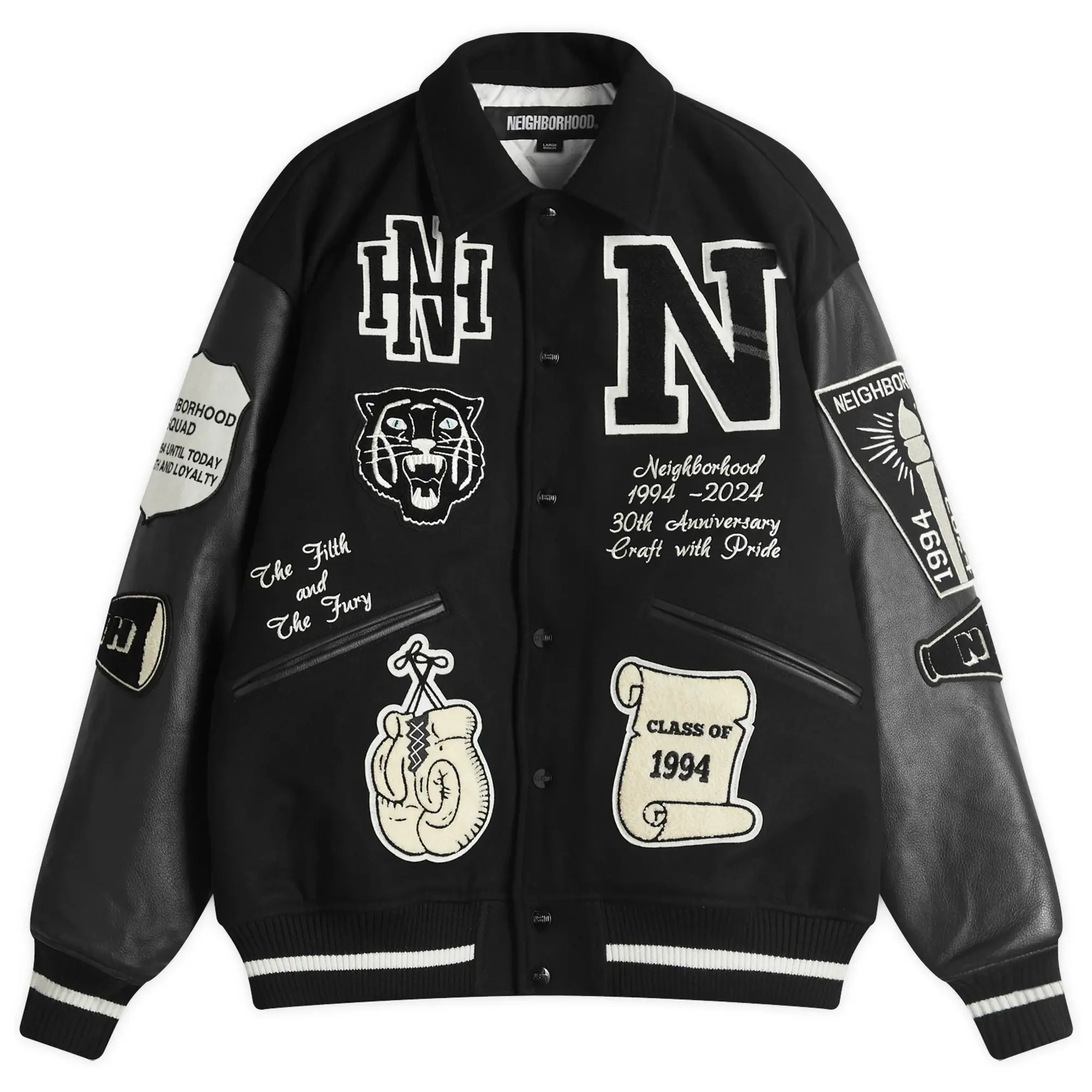 Neighborhood Men's Stadium Jacket Black×White