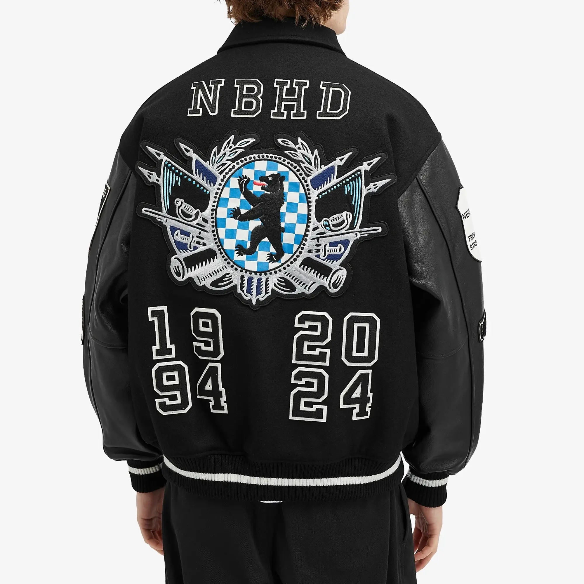 Neighborhood Men's Stadium Jacket Black×White