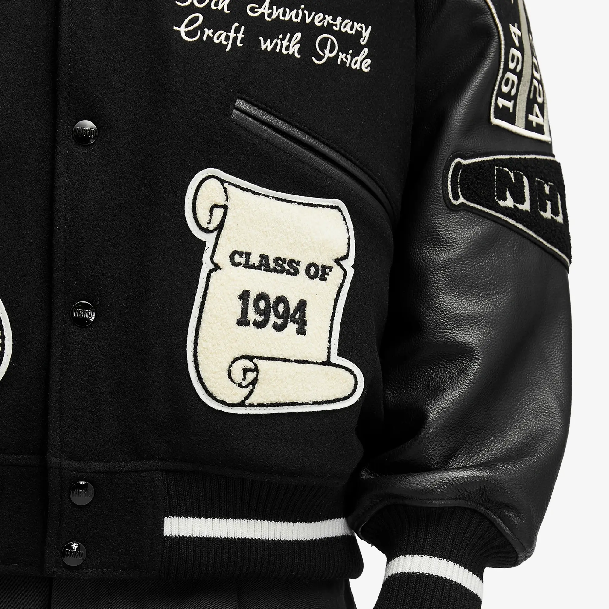 Neighborhood Men's Stadium Jacket Black×White