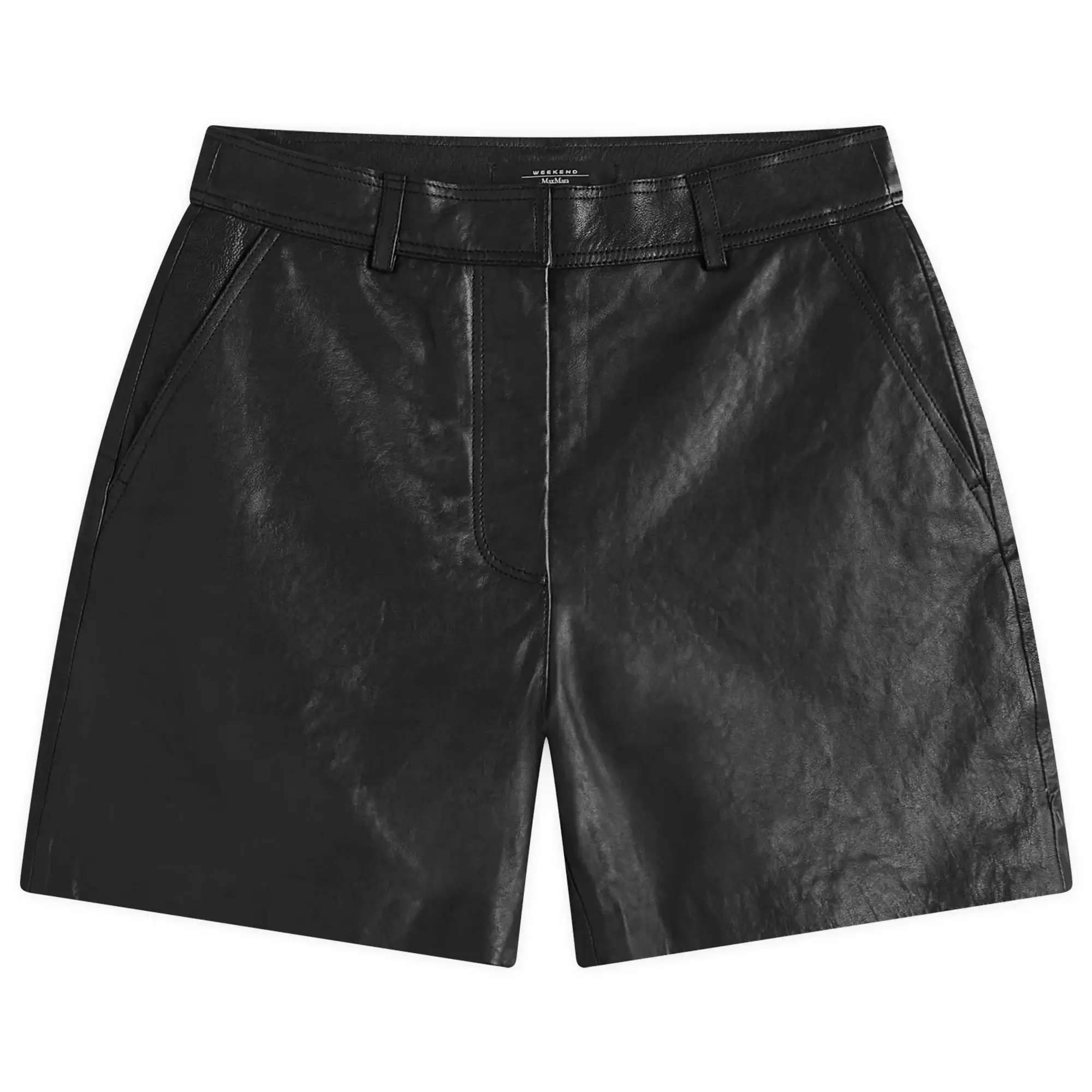 Weekend by Max Mara Women's Virgola Leather Shorts Black