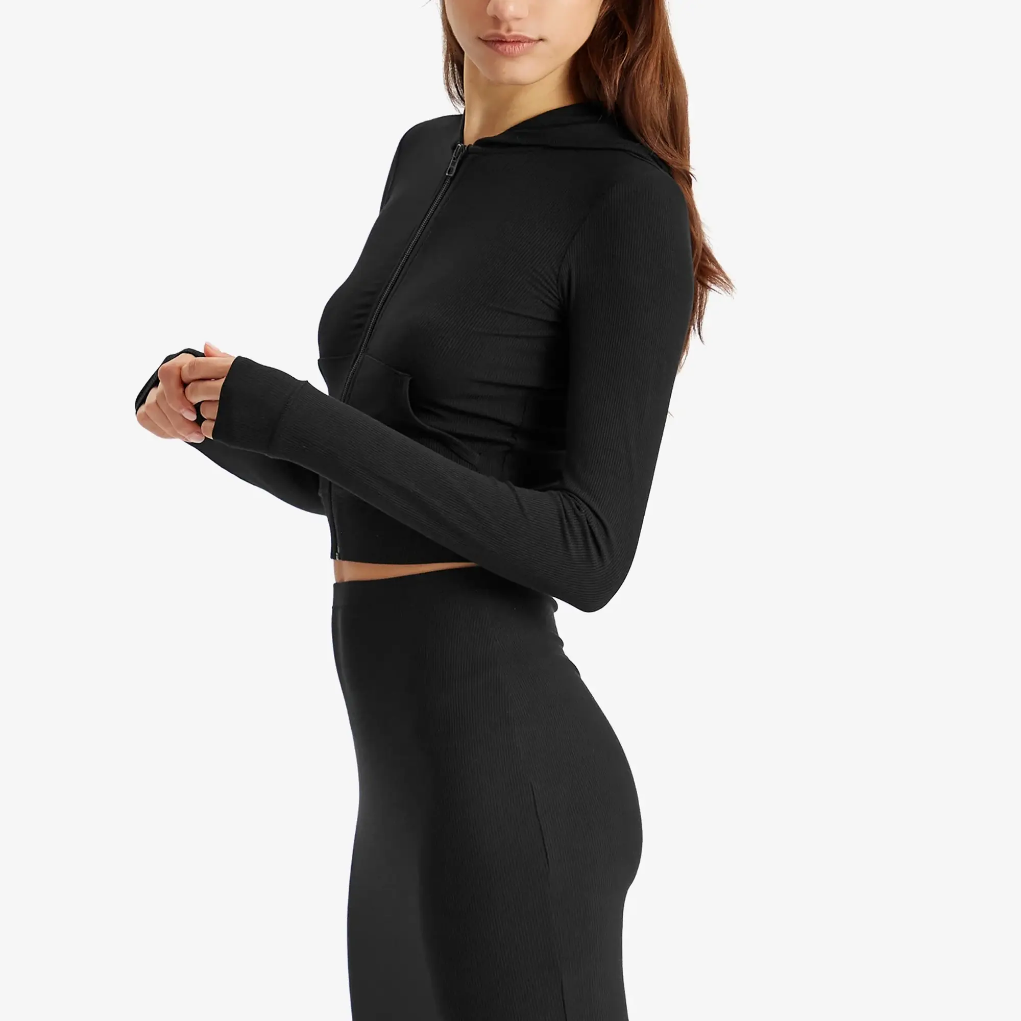SKIMS Women's Soft Lounge Zip Up Hoodie Onyx