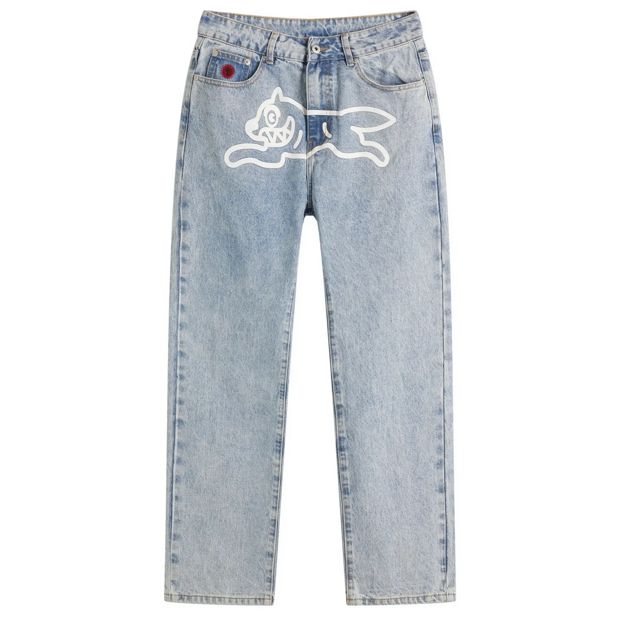 ICECREAM Men's Running Dog Denim Pant Heavy Wash Blue