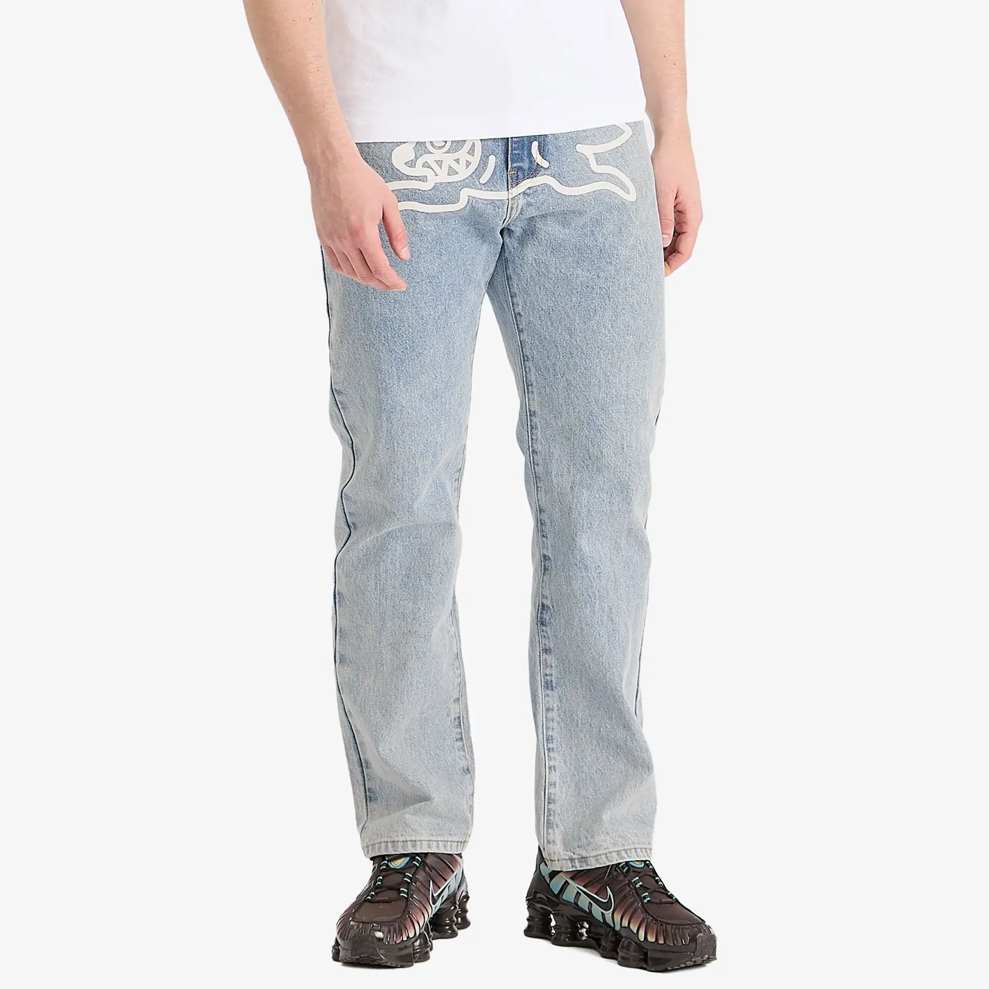 ICECREAM Men's Running Dog Denim Pant Heavy Wash Blue