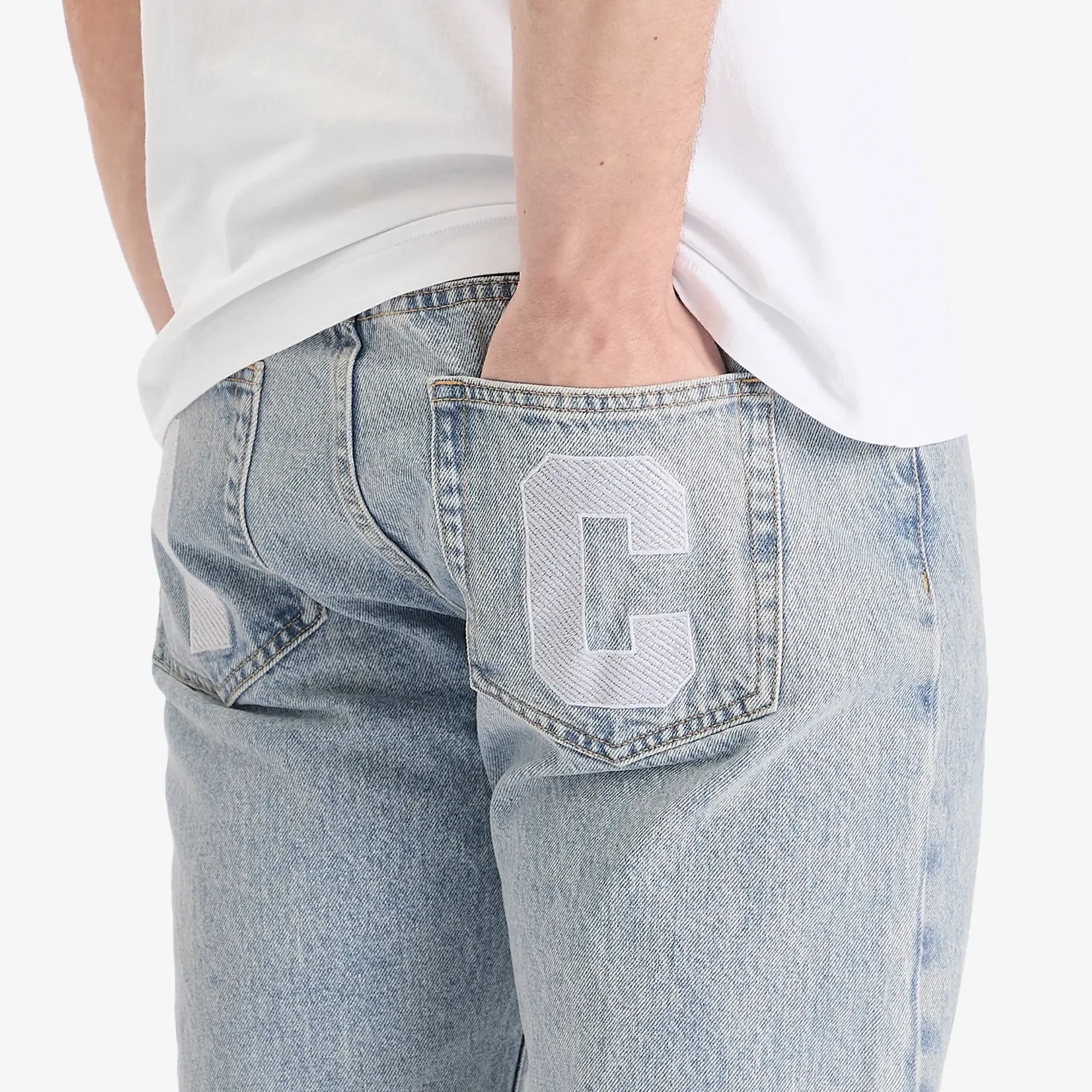 ICECREAM Men's Running Dog Denim Pant Heavy Wash Blue