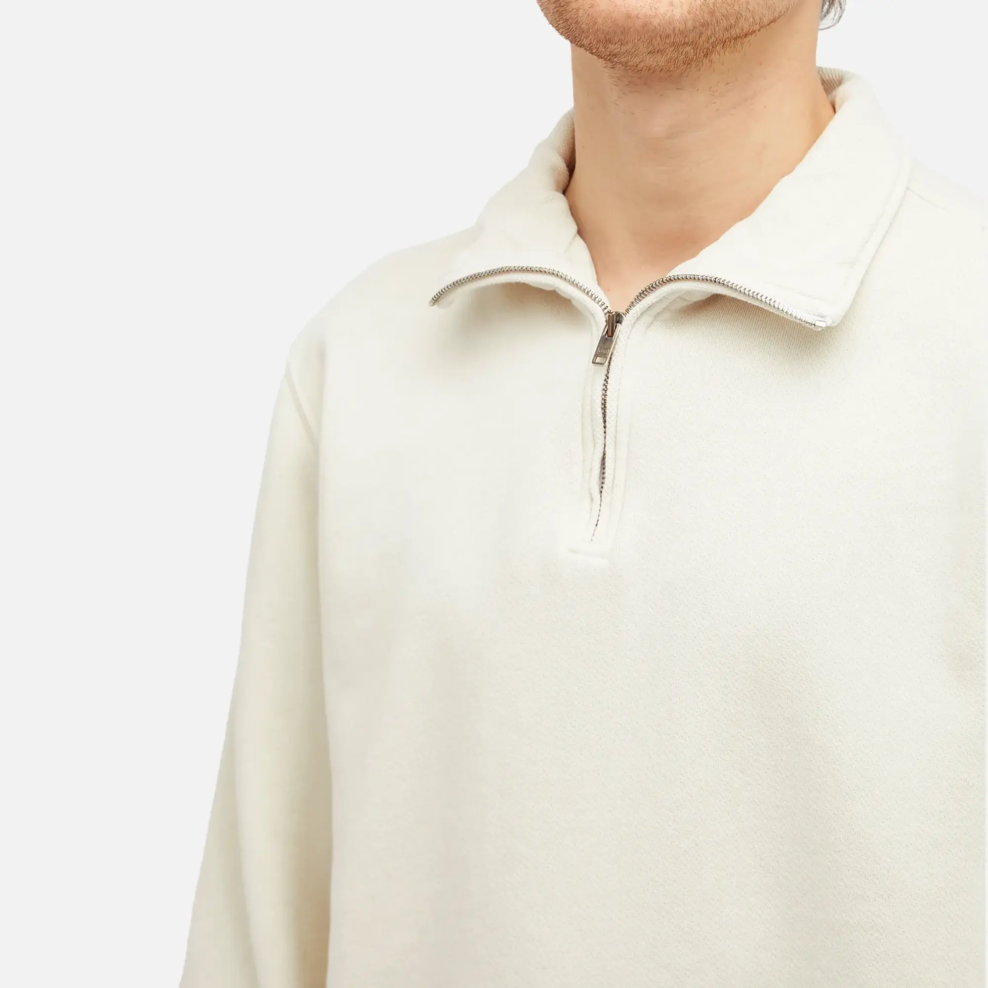 Asics Les Tien Men's Heavyweight Banded Yacht Half Zip Ivory