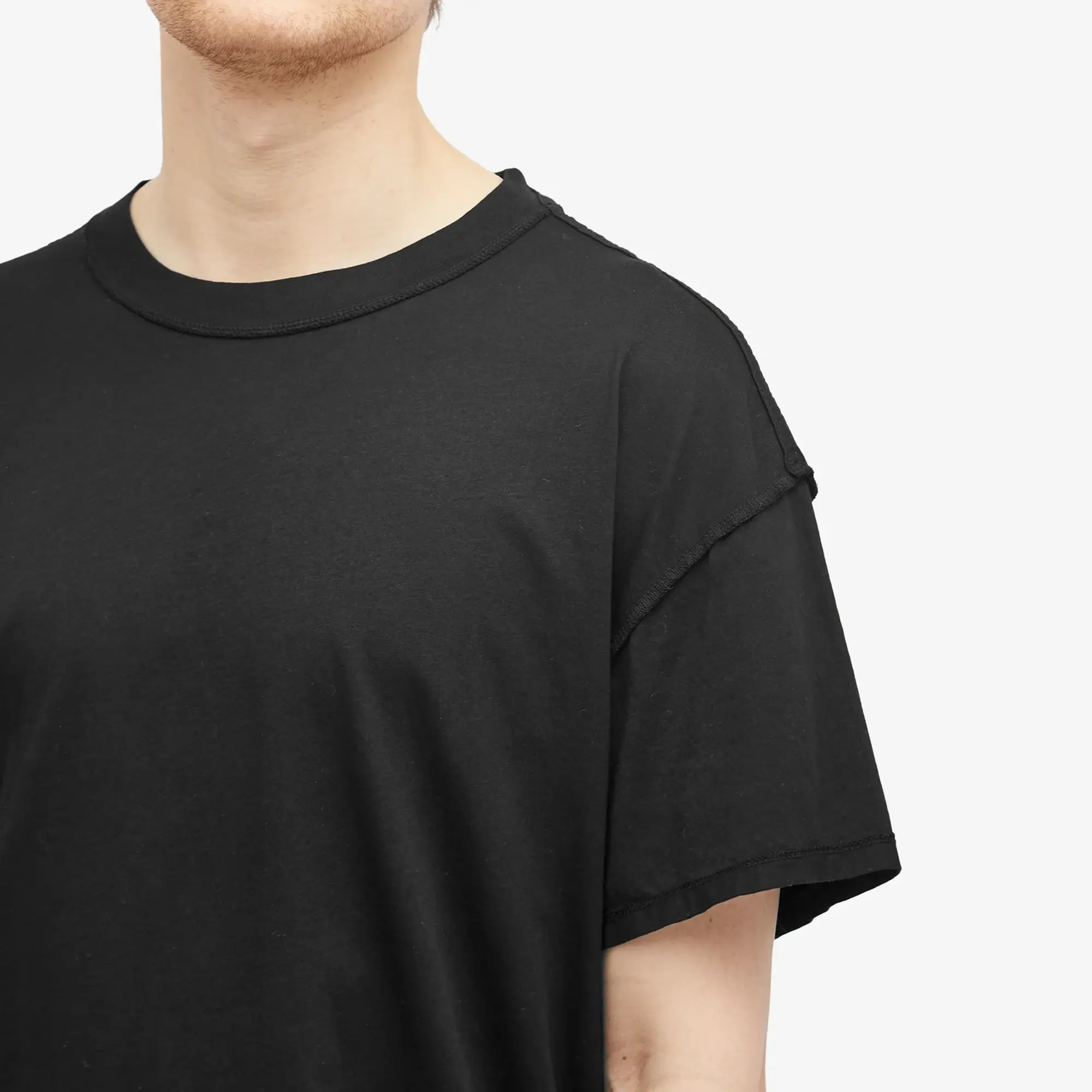 Les Tien Men's Lightweight Inside Out T-Shirt Jet Black