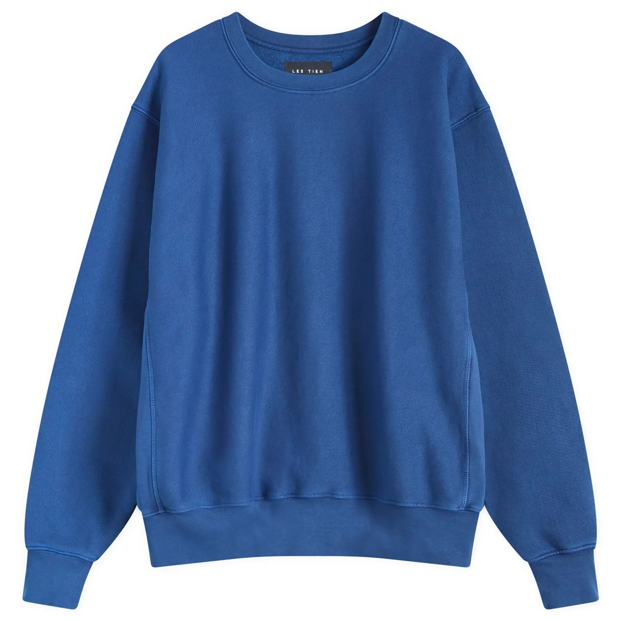 Les Tien Men's Heavyweight Crop Crew Sweat Washed Blue 42