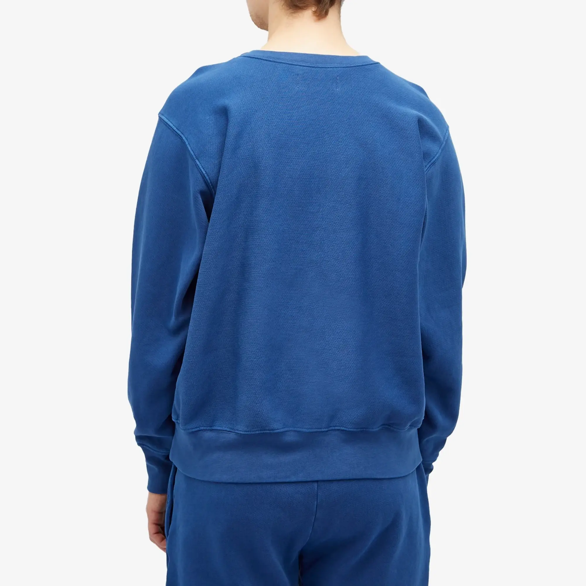 Les Tien Men's Heavyweight Crop Crew Sweat Washed Blue 42