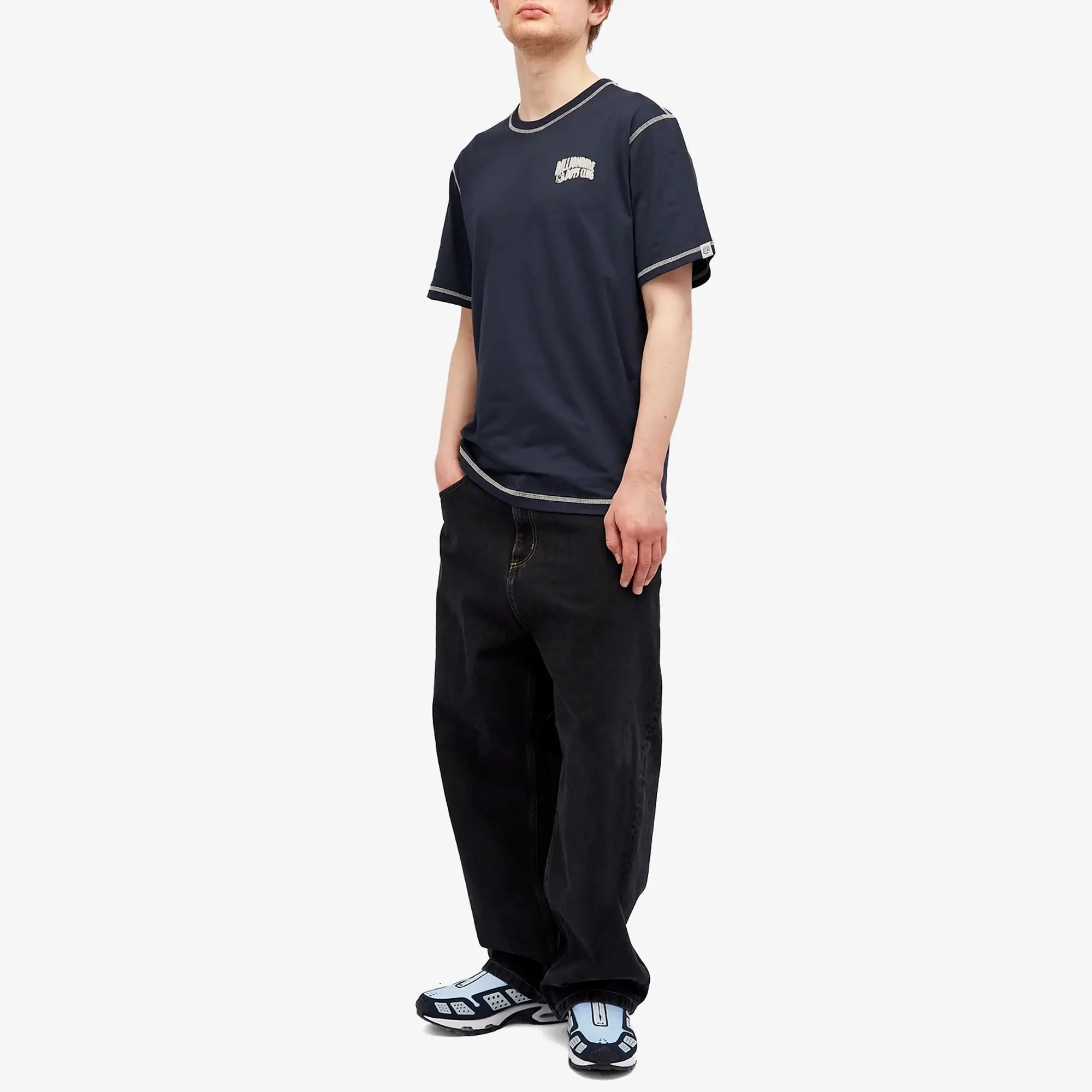 Billionaire Boys Club Men's Small Arch Logo Contrast Stitch Tee Navy