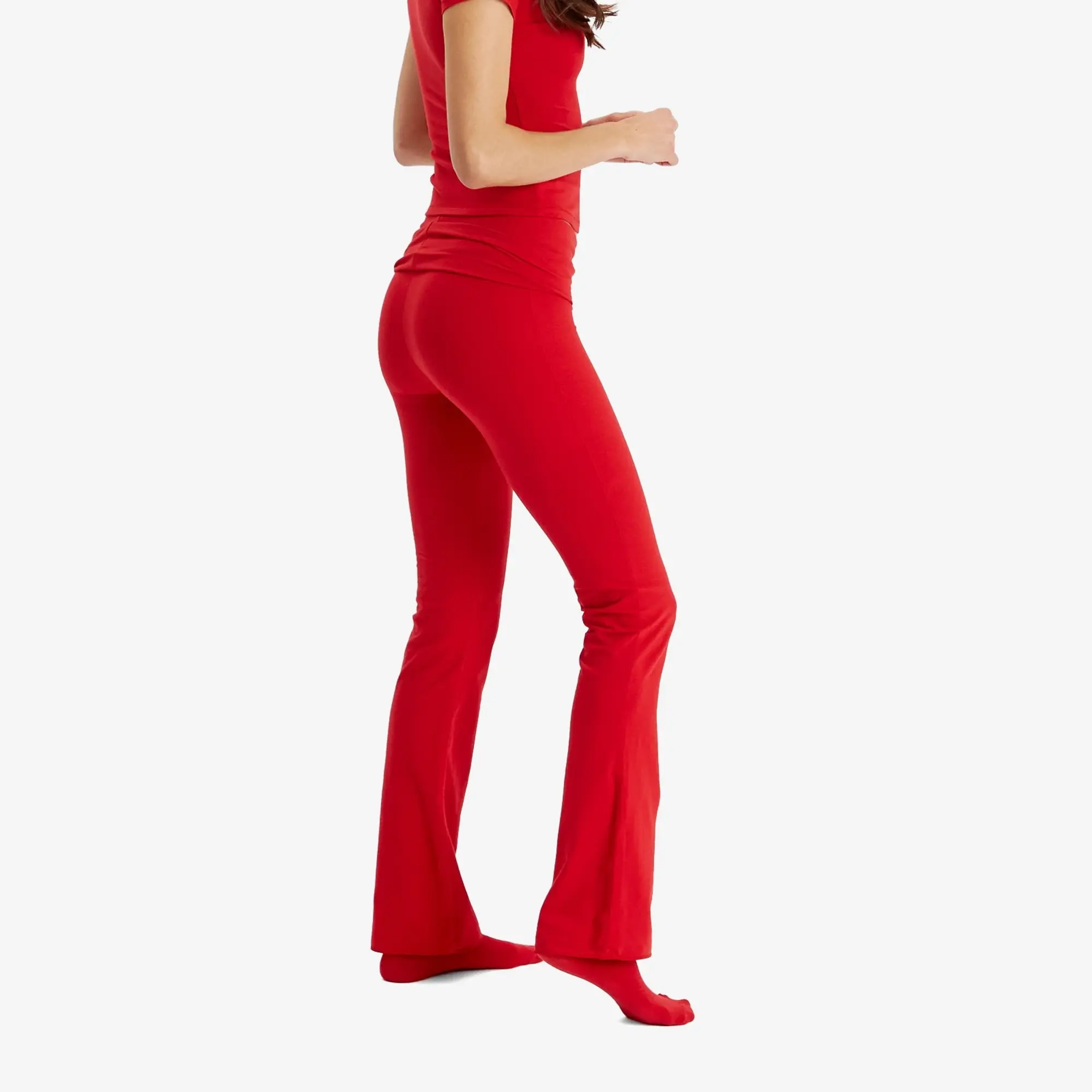 SKIMS Women's Cotton Jersey Foldover Pant Cranberry