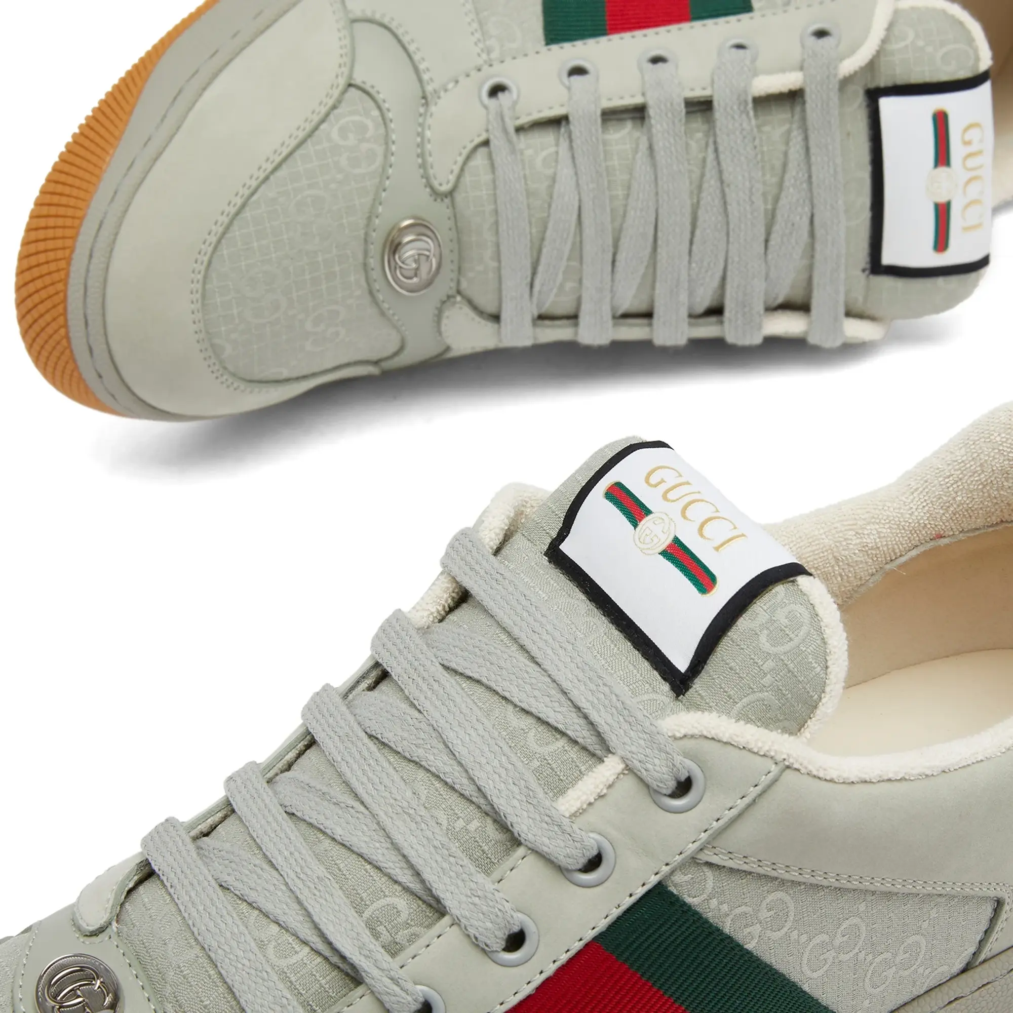 Gucci Men's Screener Cotton Ripstop Sneaker Grey