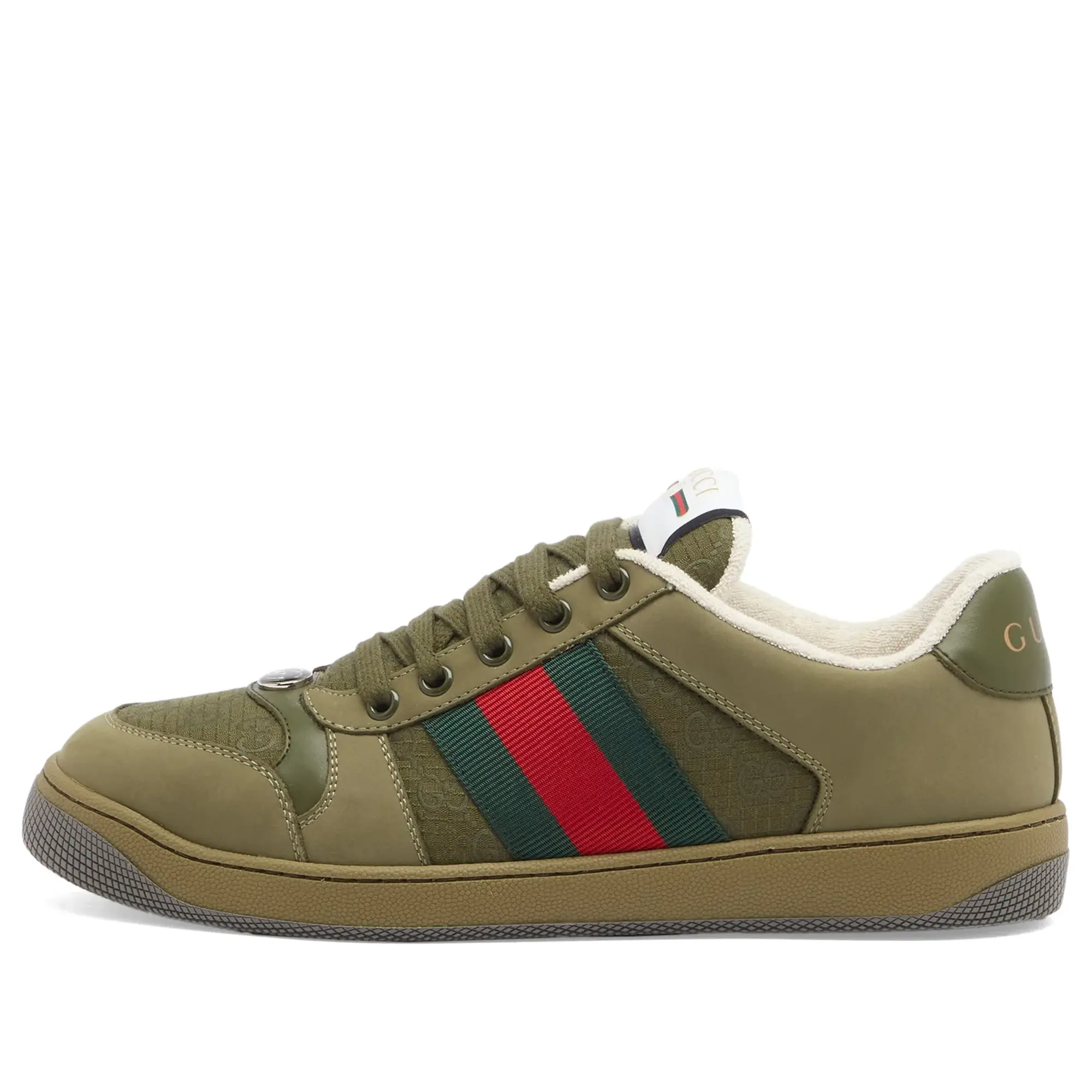 Gucci Men's Screener Cotton Ripstop Sneaker Green
