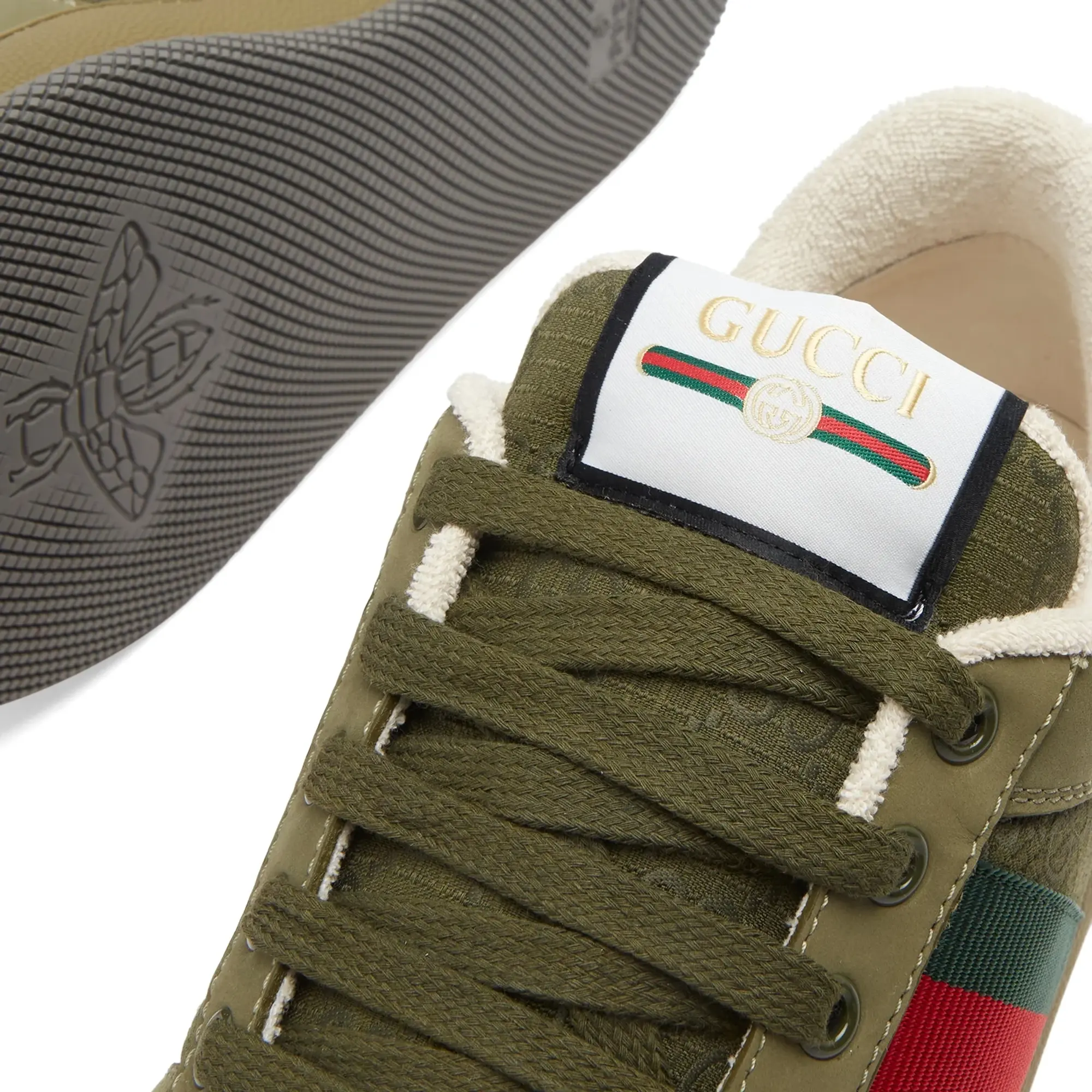 Gucci Men's Screener Cotton Ripstop Sneaker Green