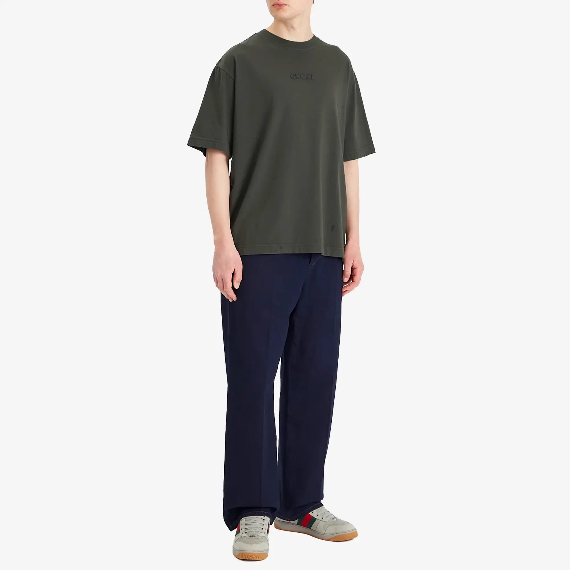 Gucci Men's Logo T-Shirt Dark Military/Mix