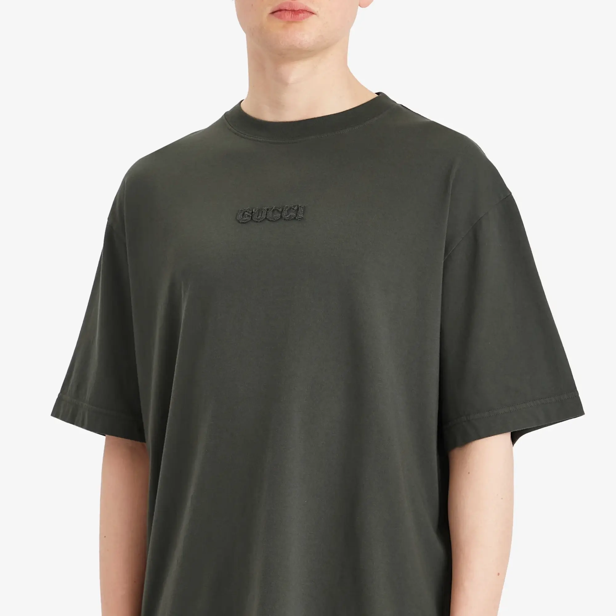 Gucci Men's Logo T-Shirt Dark Military/Mix
