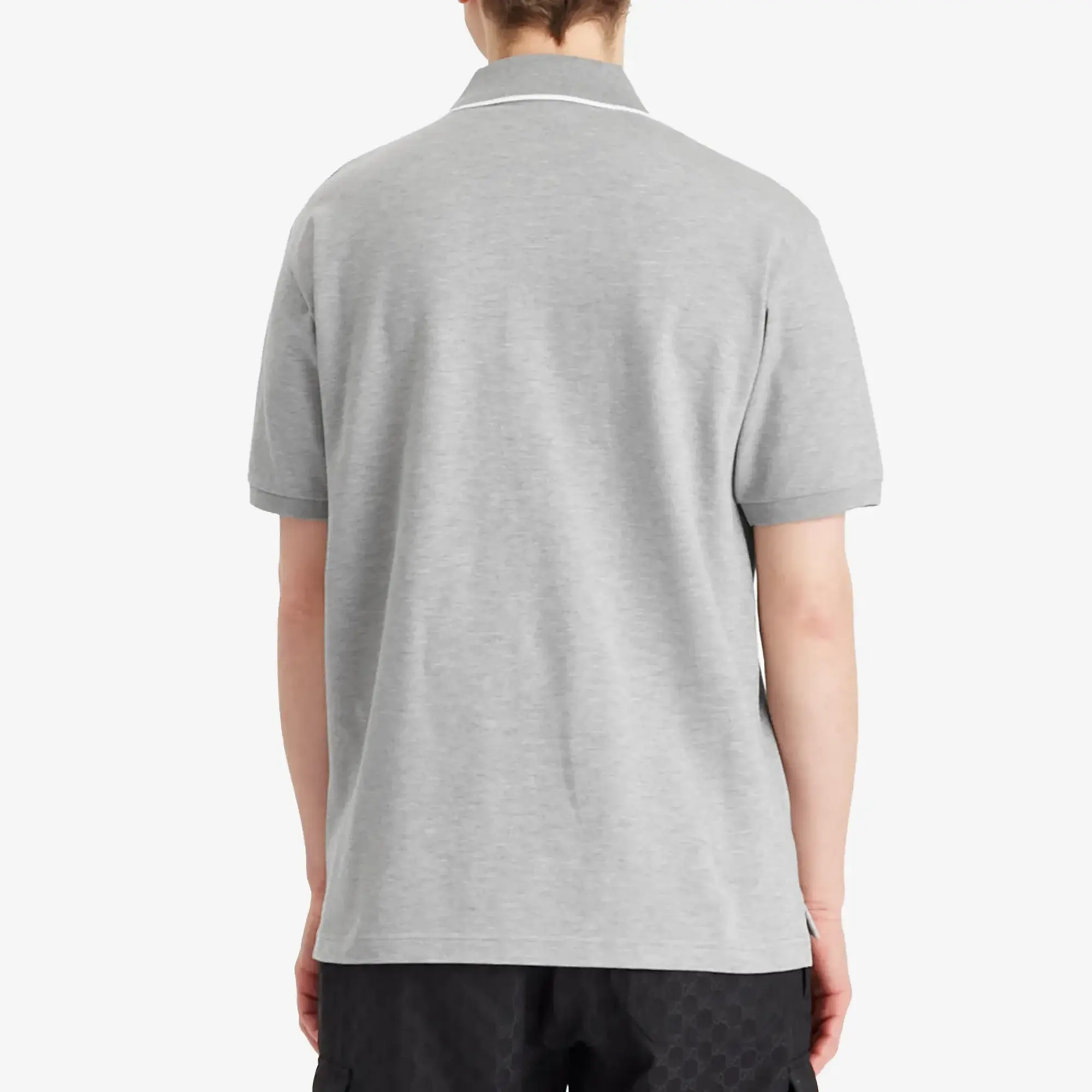 Gucci Men's Stretch Cotton Short Sleeve Polo Shirt Grey Melange