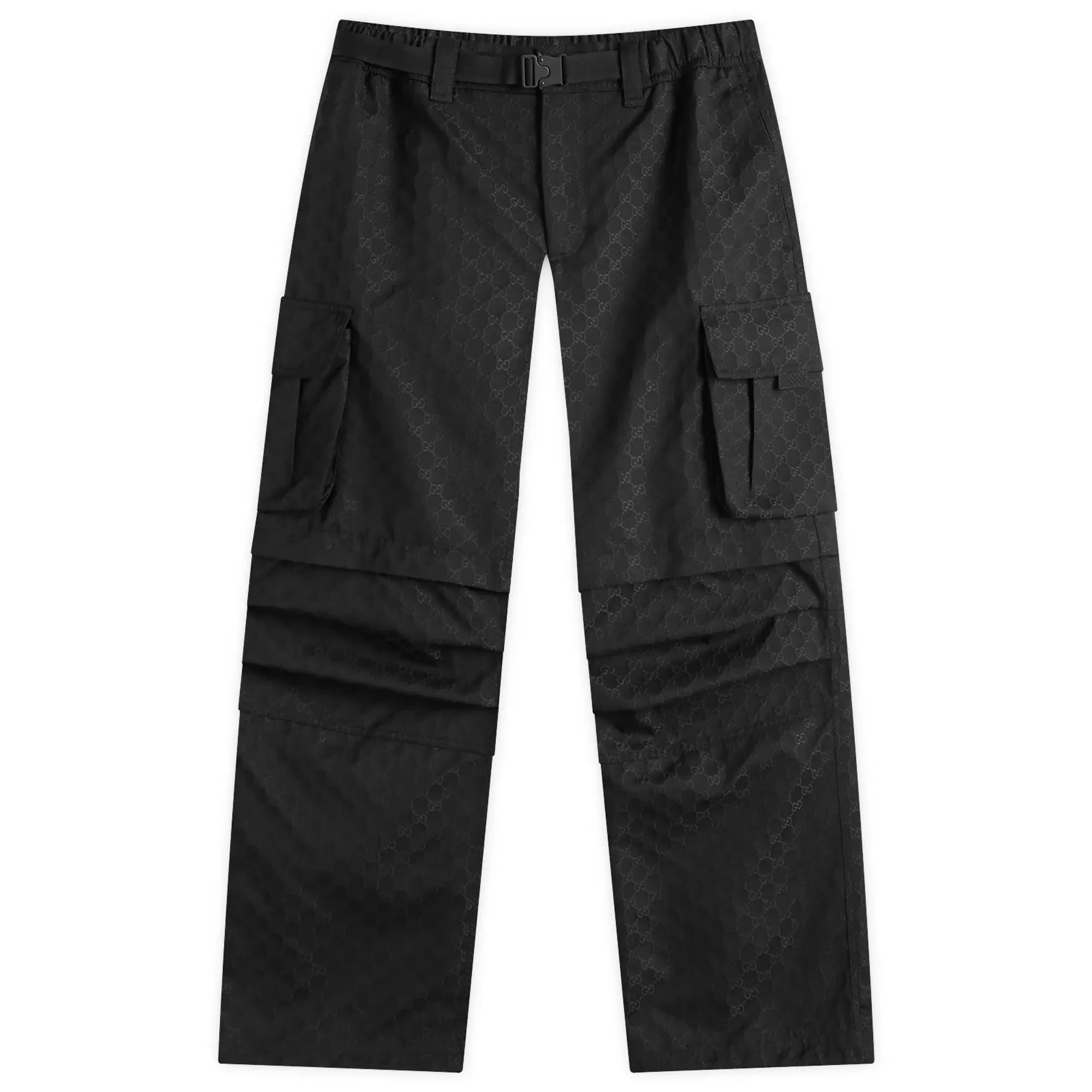 Gucci Men's Cotton Ripstop GG Military Pants Black