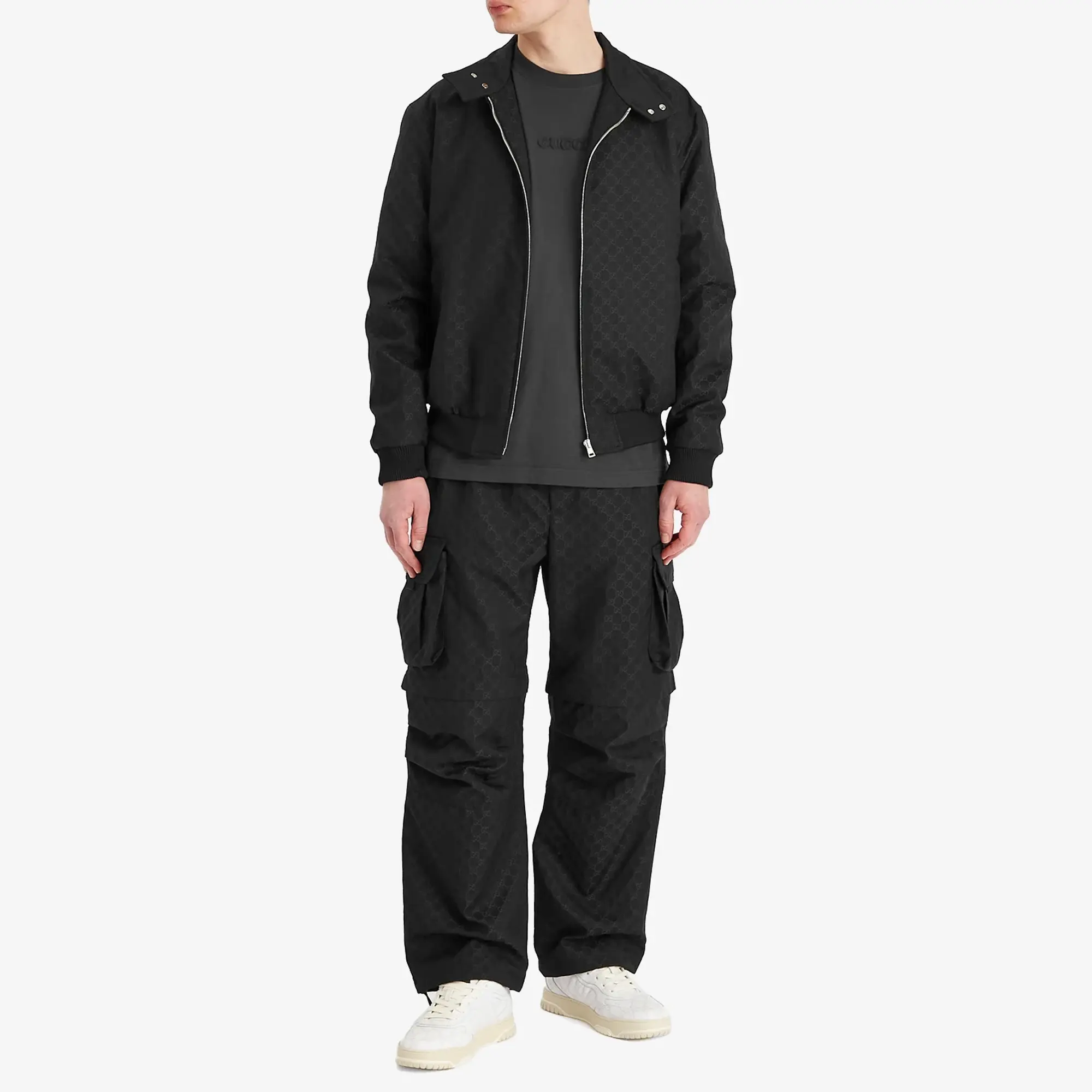 Gucci Men's Cotton Ripstop GG Military Pants Black