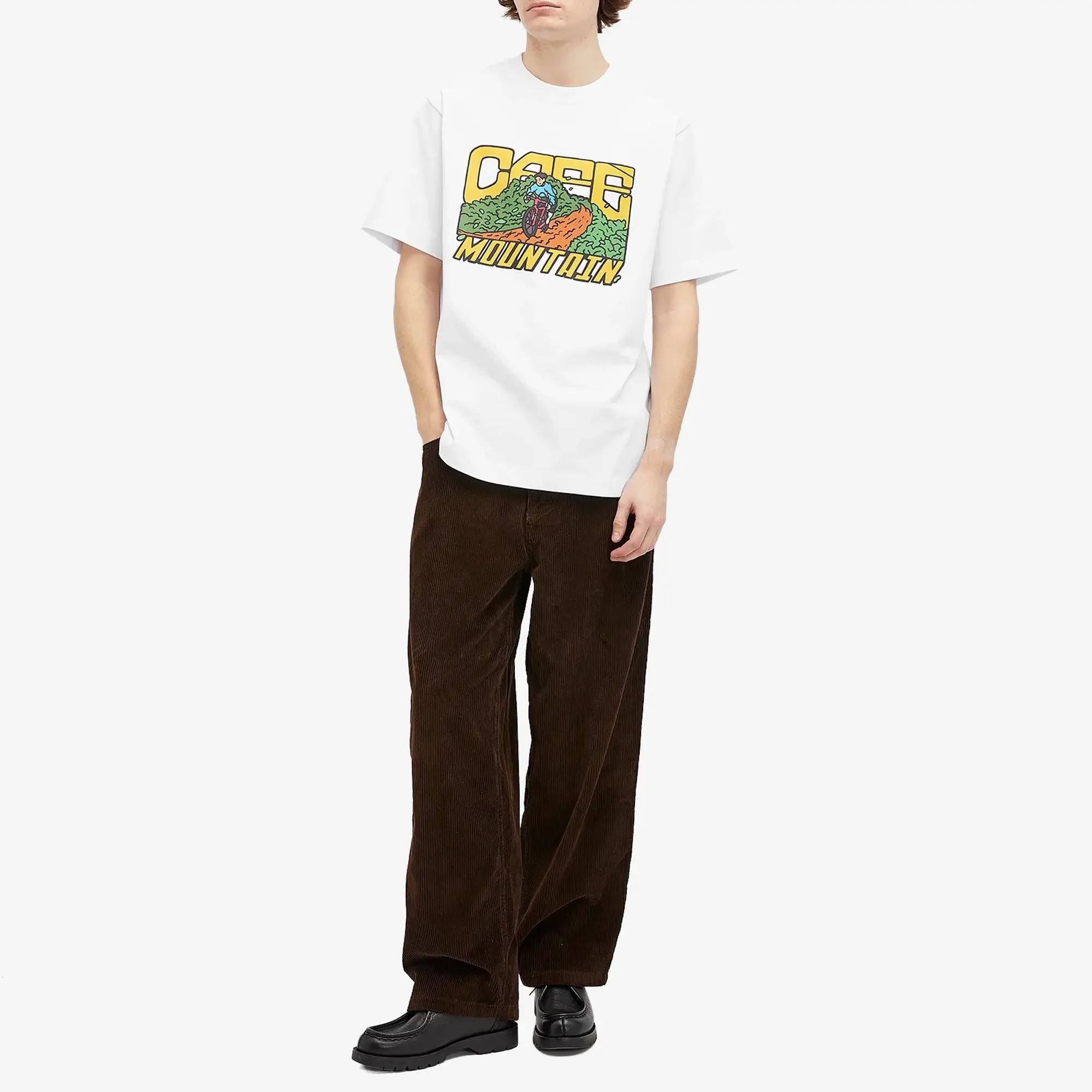 Café Mountain Men's Downhill T-Shirt White