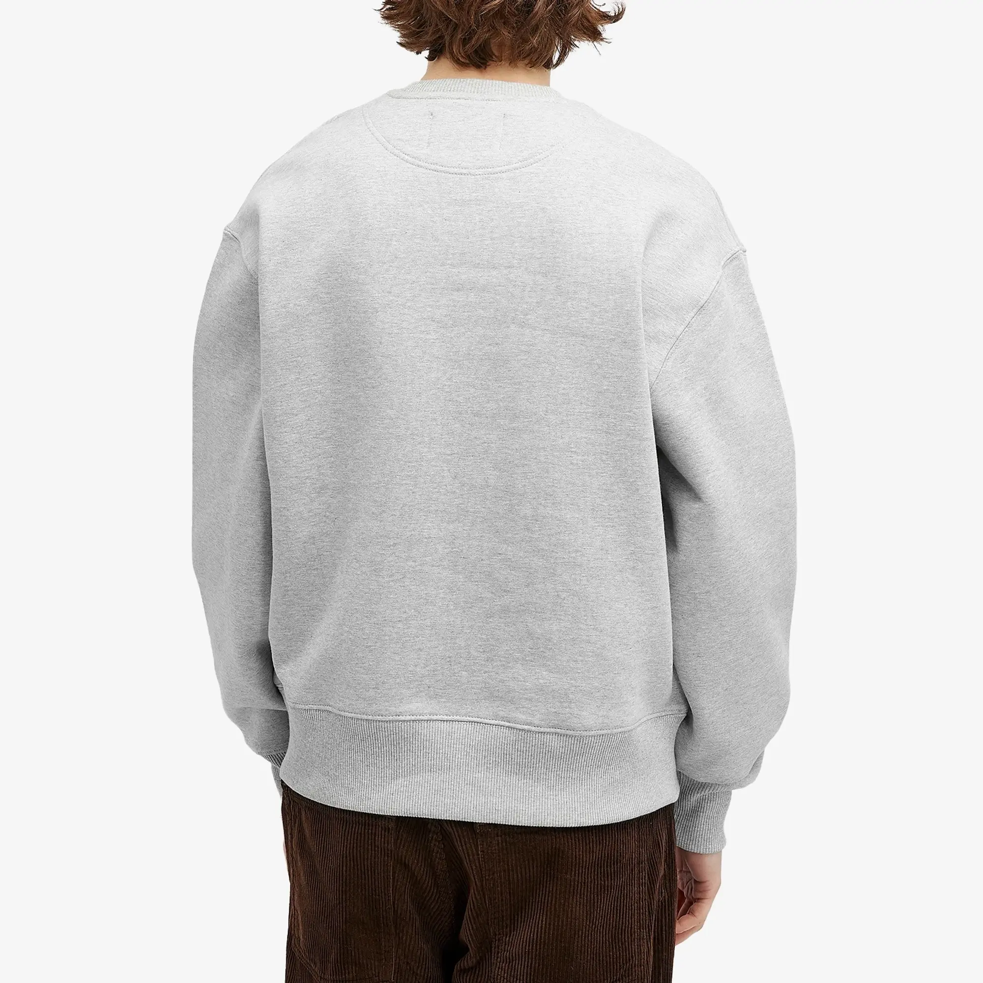 Café Mountain Men's Embroidered Script Crew Sweatshirt Grey