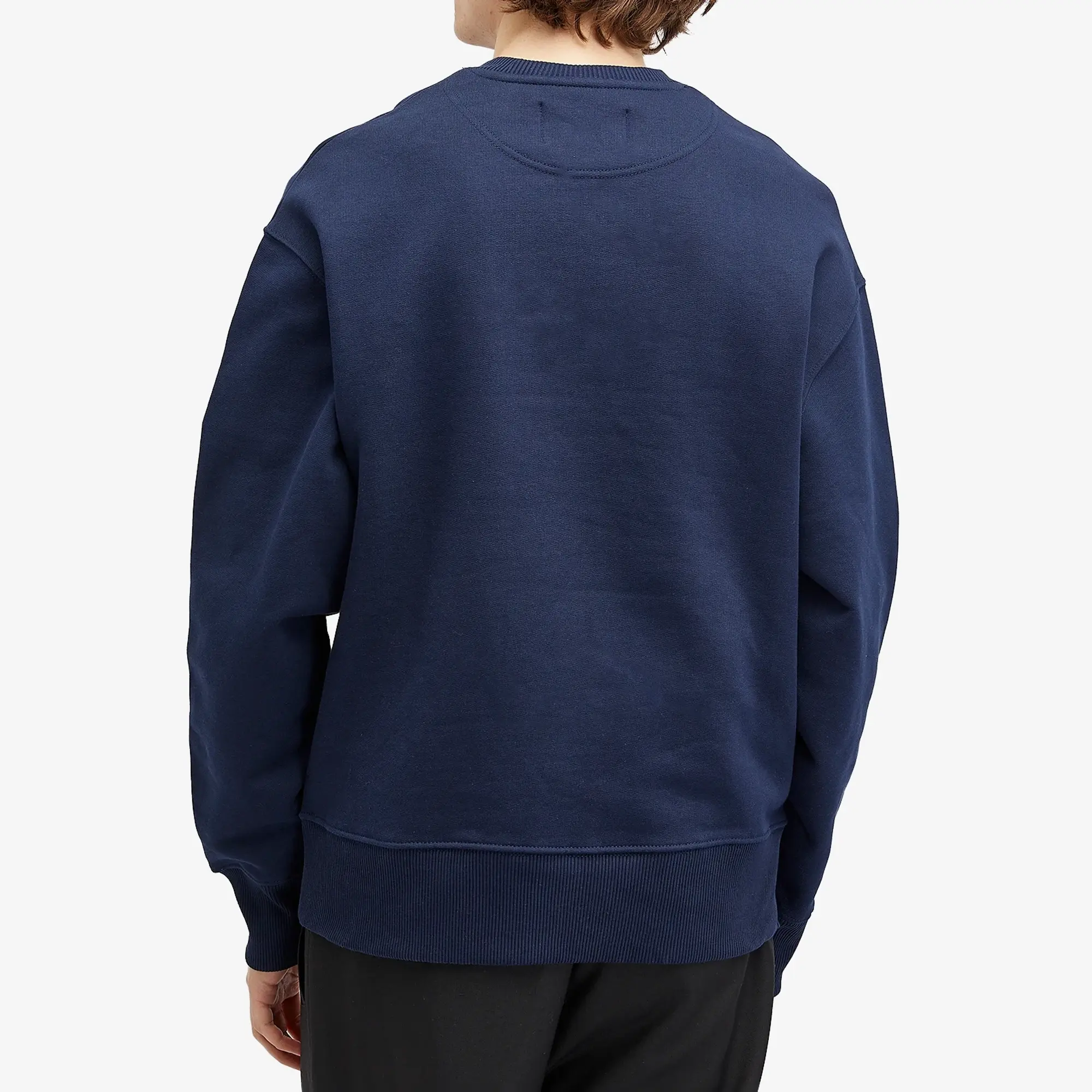 Café Mountain Men's Embroidered Script Crew Sweatshirt Navy