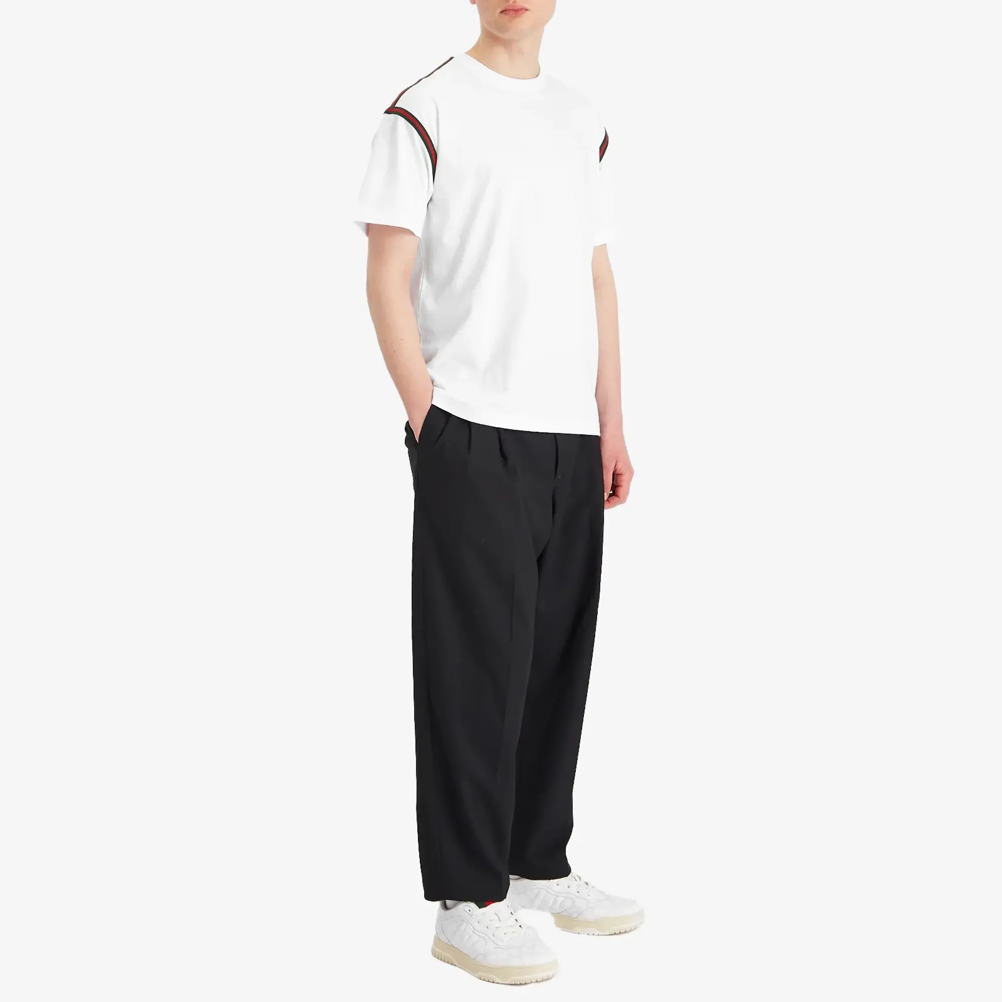 Gucci Men's Tape Cotton T-Shirt White/Mix