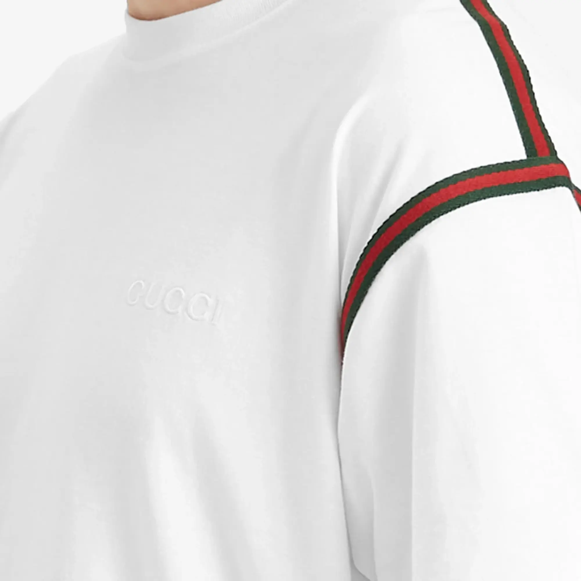 Gucci Men's Tape Cotton T-Shirt White/Mix