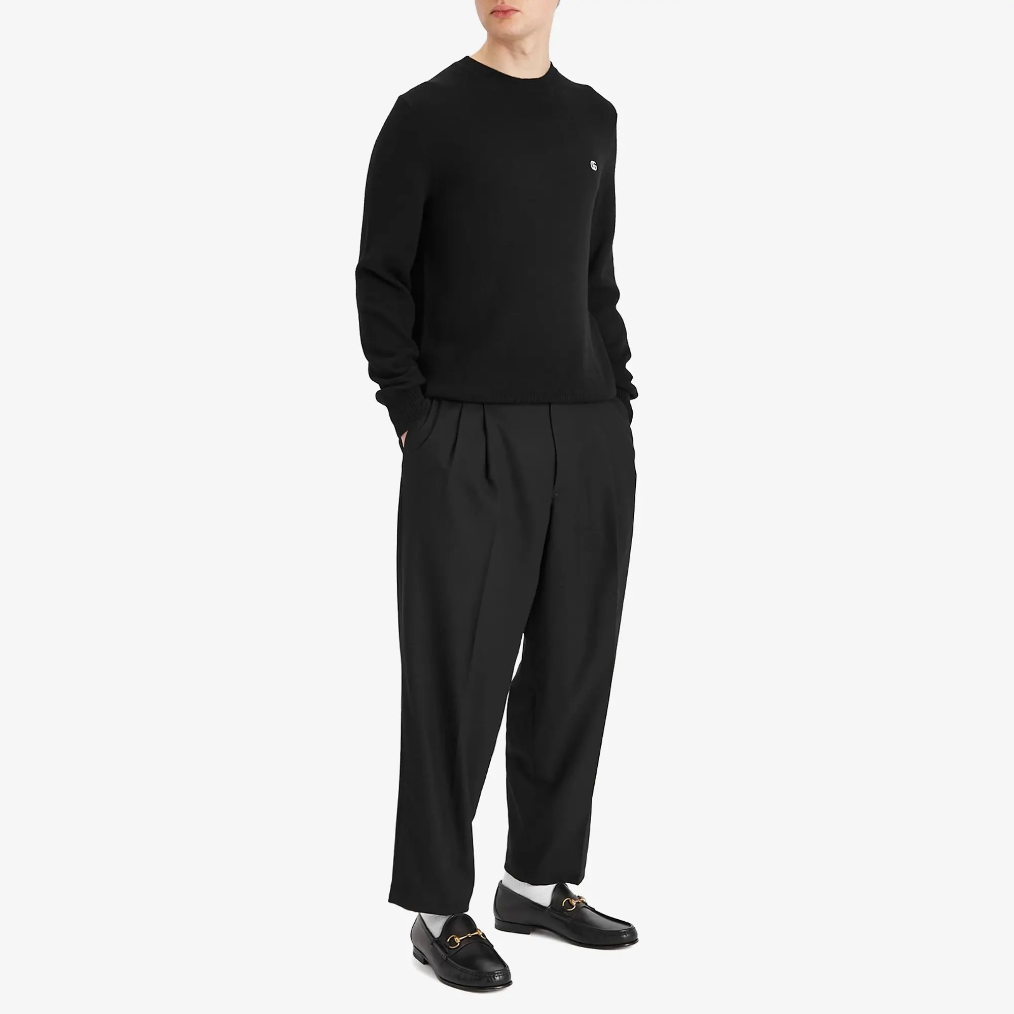 Gucci Men's Monogram Wool Cashmere Crew Knit Black/Mix