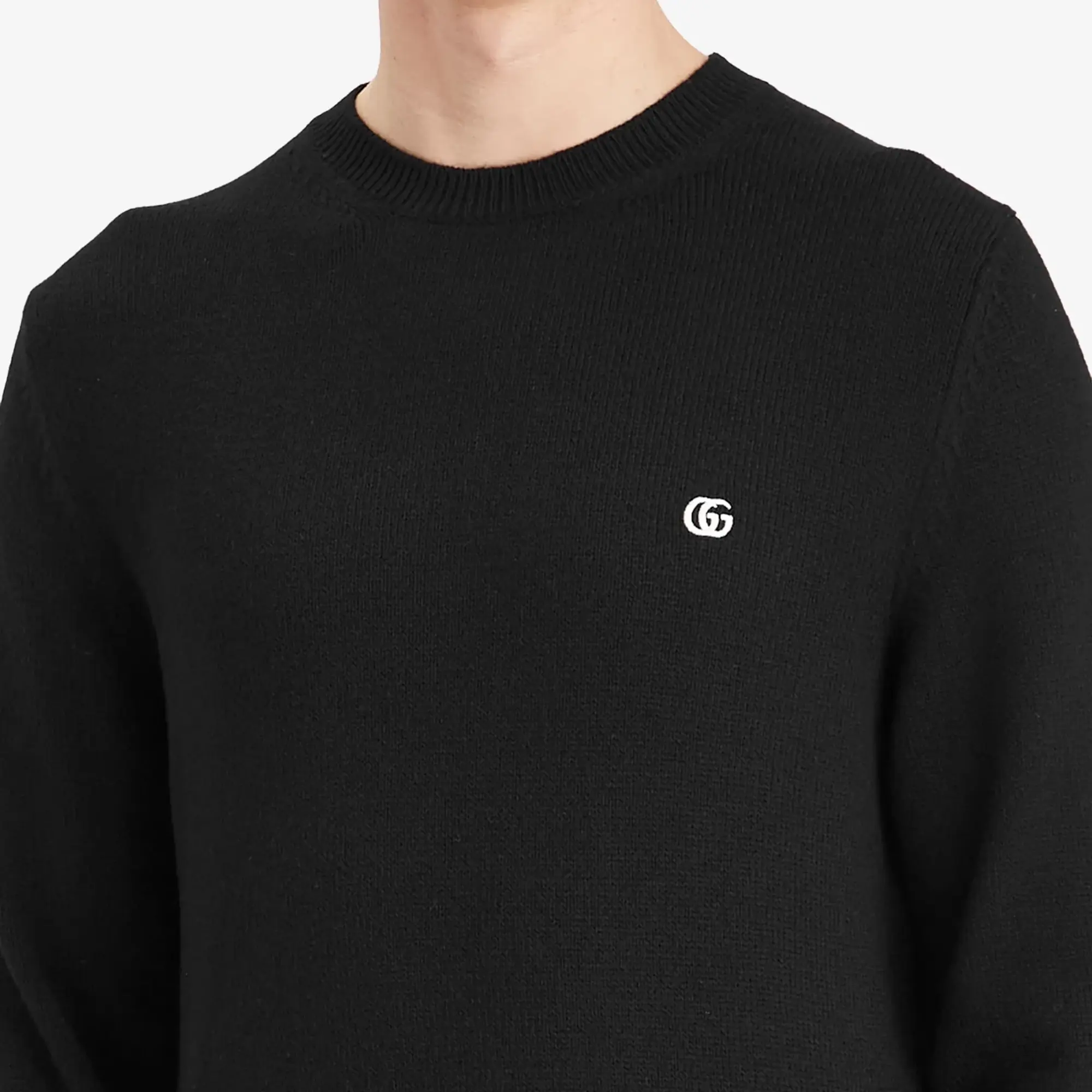 Gucci Men's Monogram Wool Cashmere Crew Knit Black/Mix