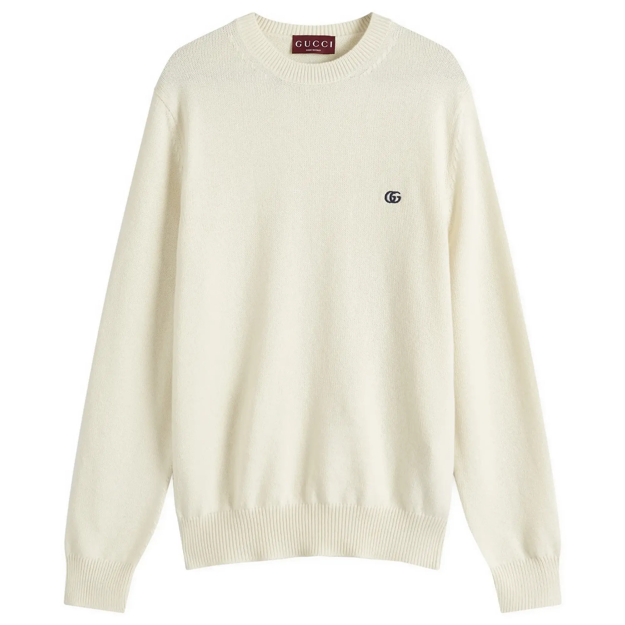 Gucci Men's Monogram Wool Cashmere Crew Knit White/Mix
