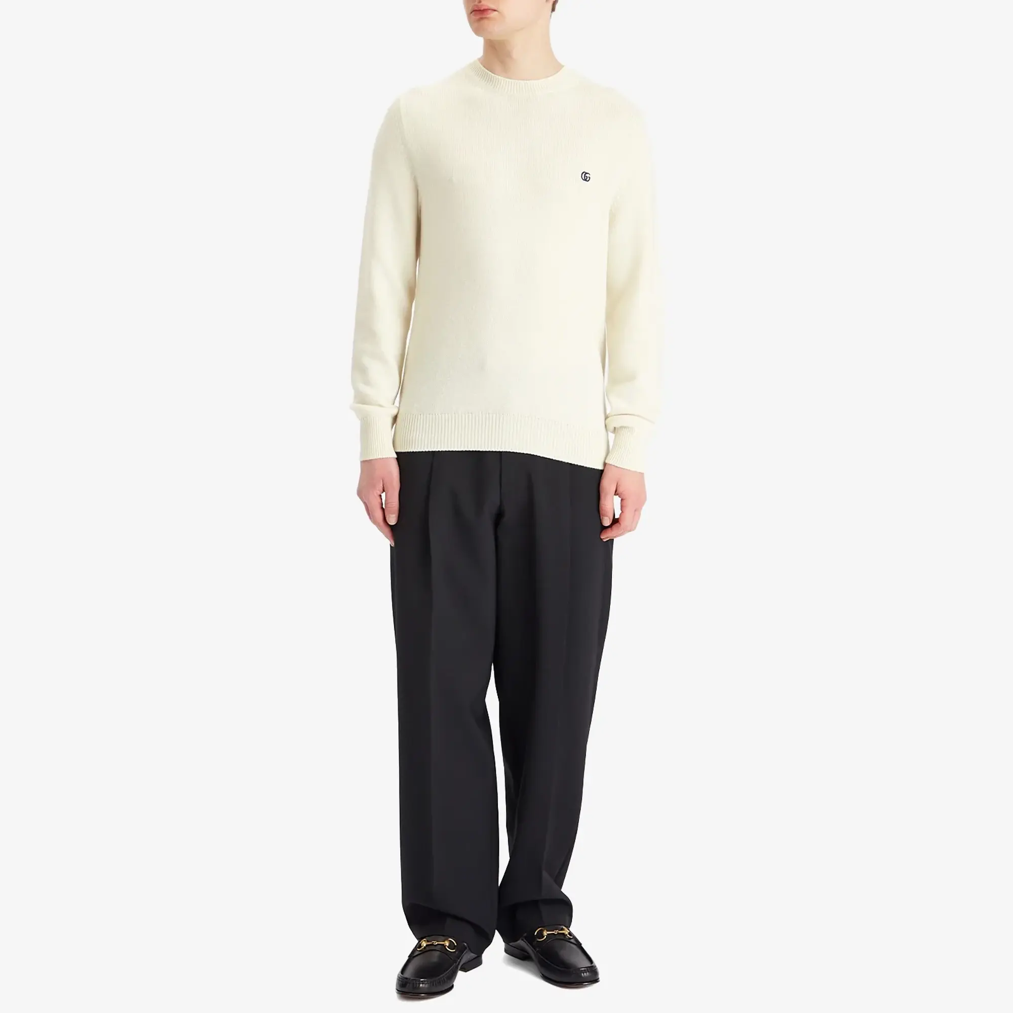 Gucci Men's Monogram Wool Cashmere Crew Knit White/Mix