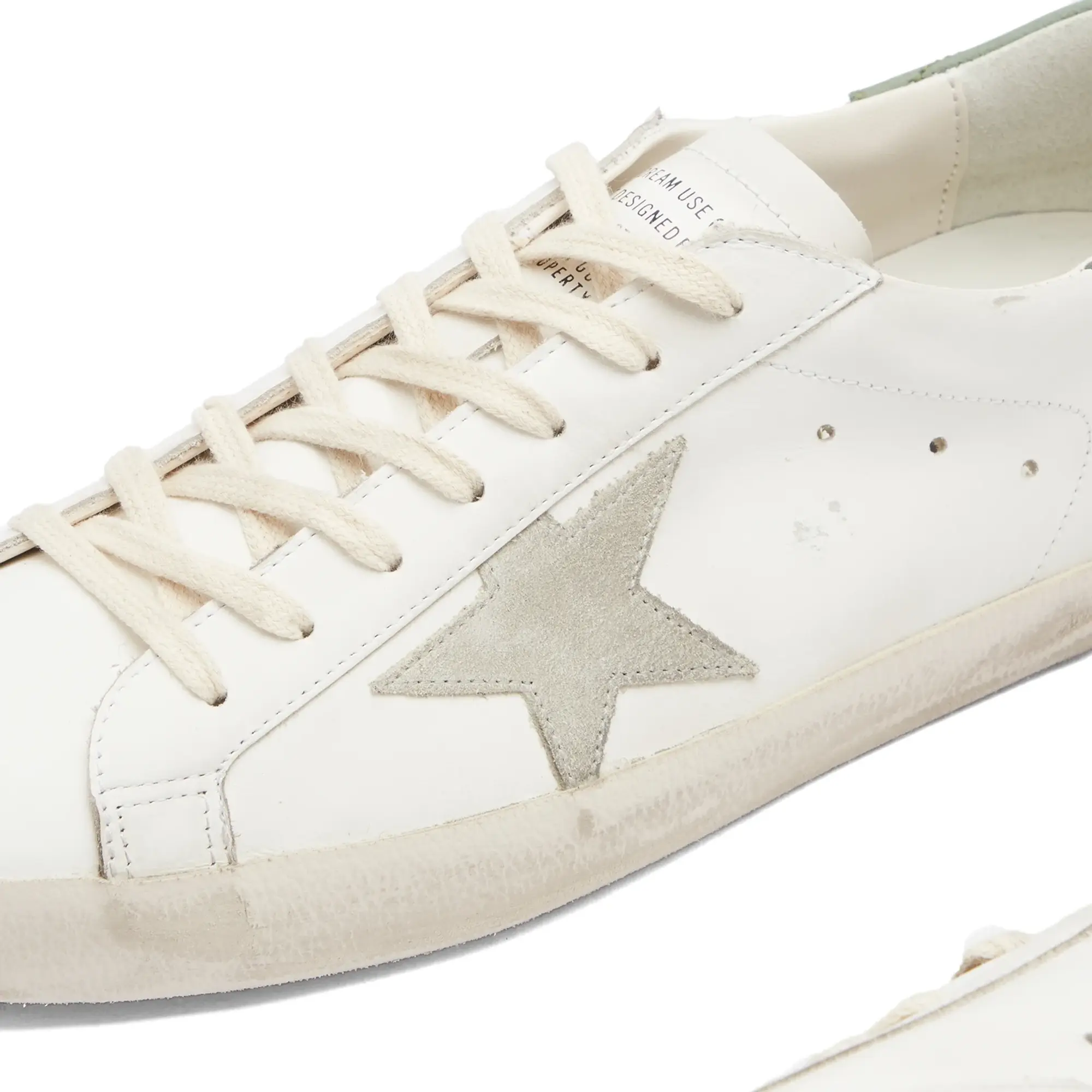 Golden Goose Men's Super Star Leather Sneaker White/Green/Ice