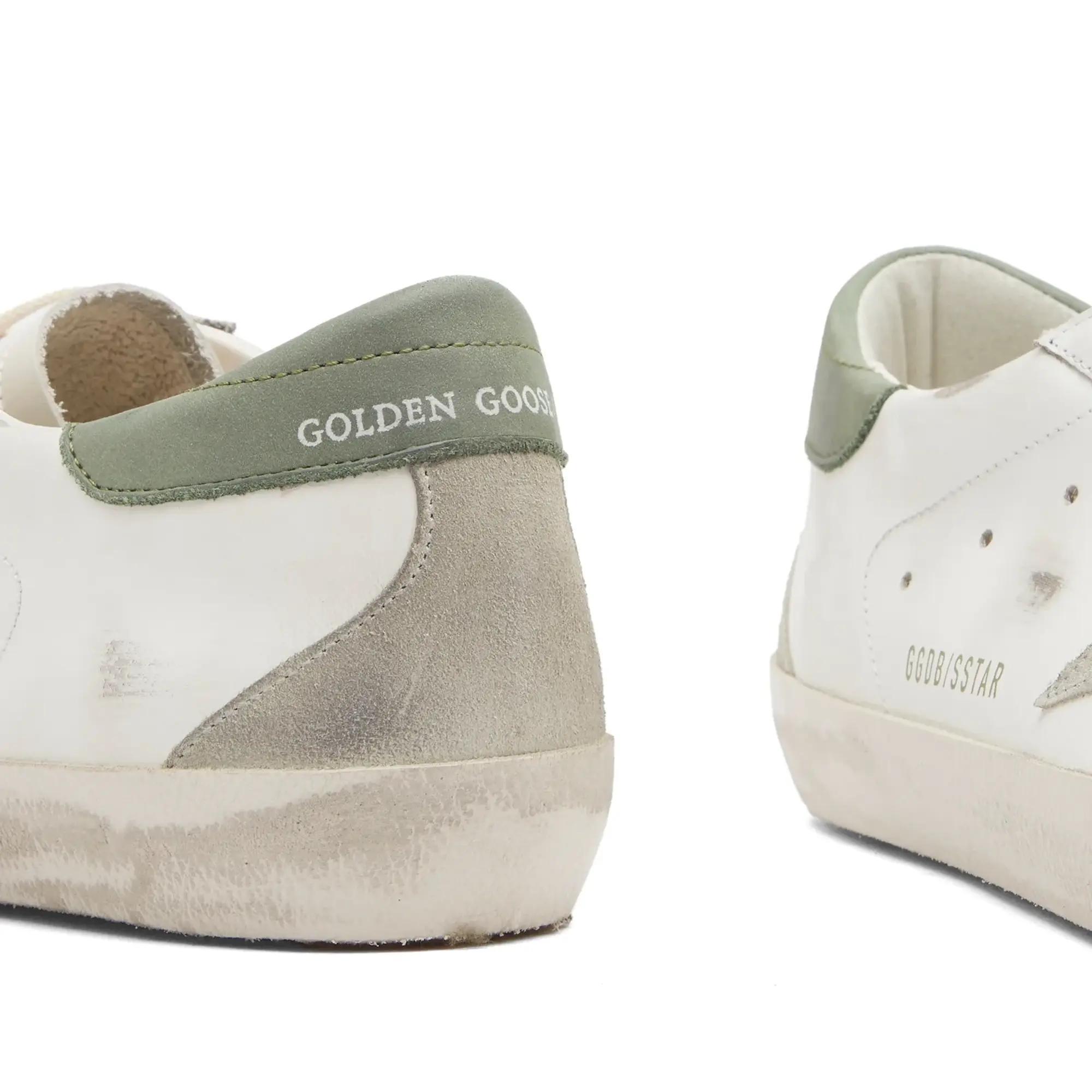Golden Goose Men's Super Star Leather Sneaker White/Green/Ice