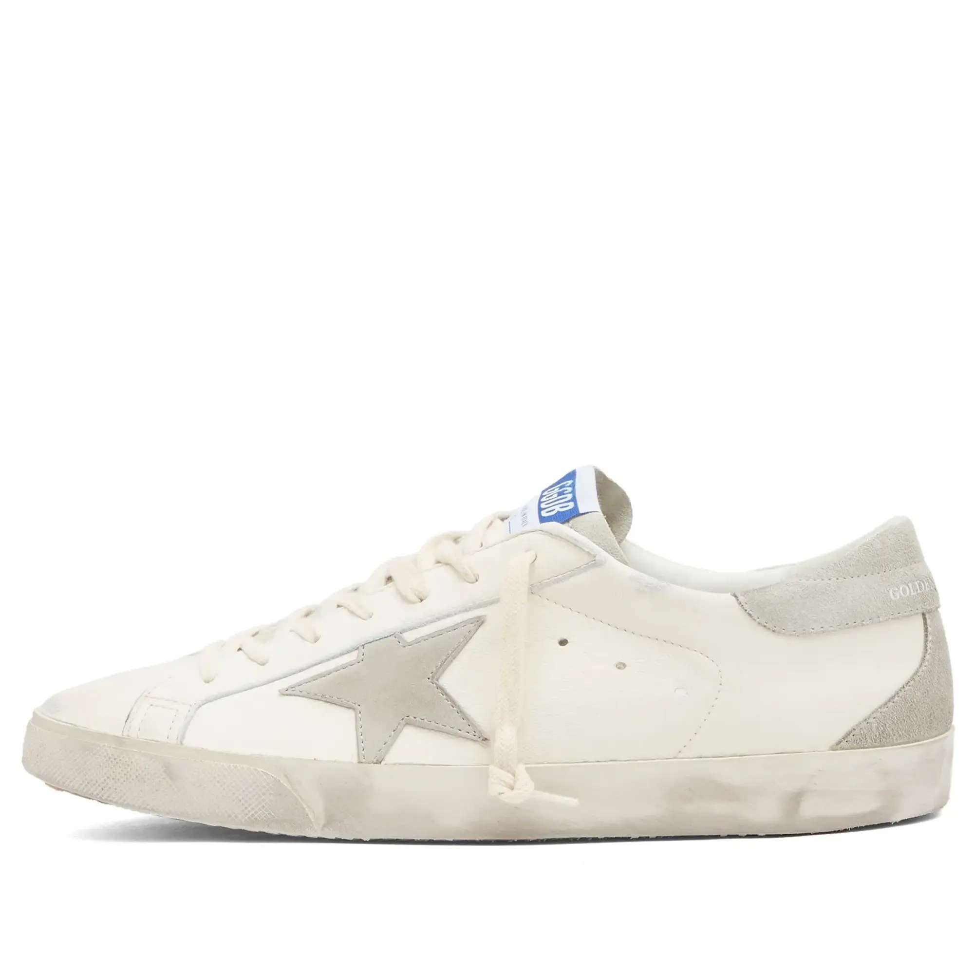 Golden Goose Men's Super Star Suede Sneaker White/Ice/Grey