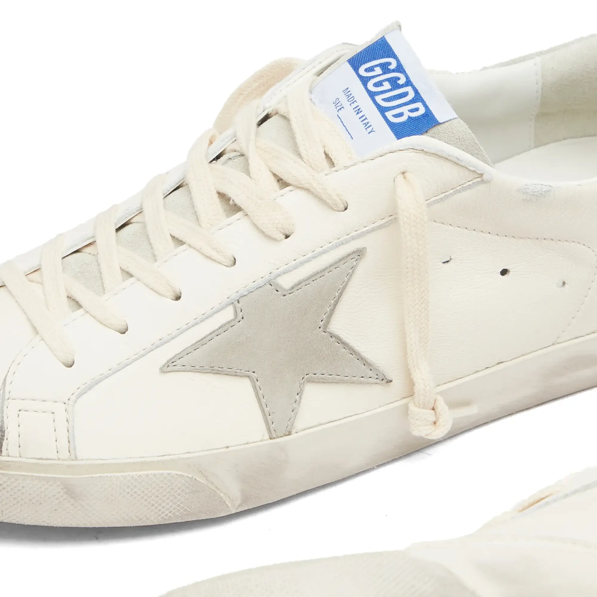 Golden Goose Men's Super Star Suede Sneaker White/Ice/Grey