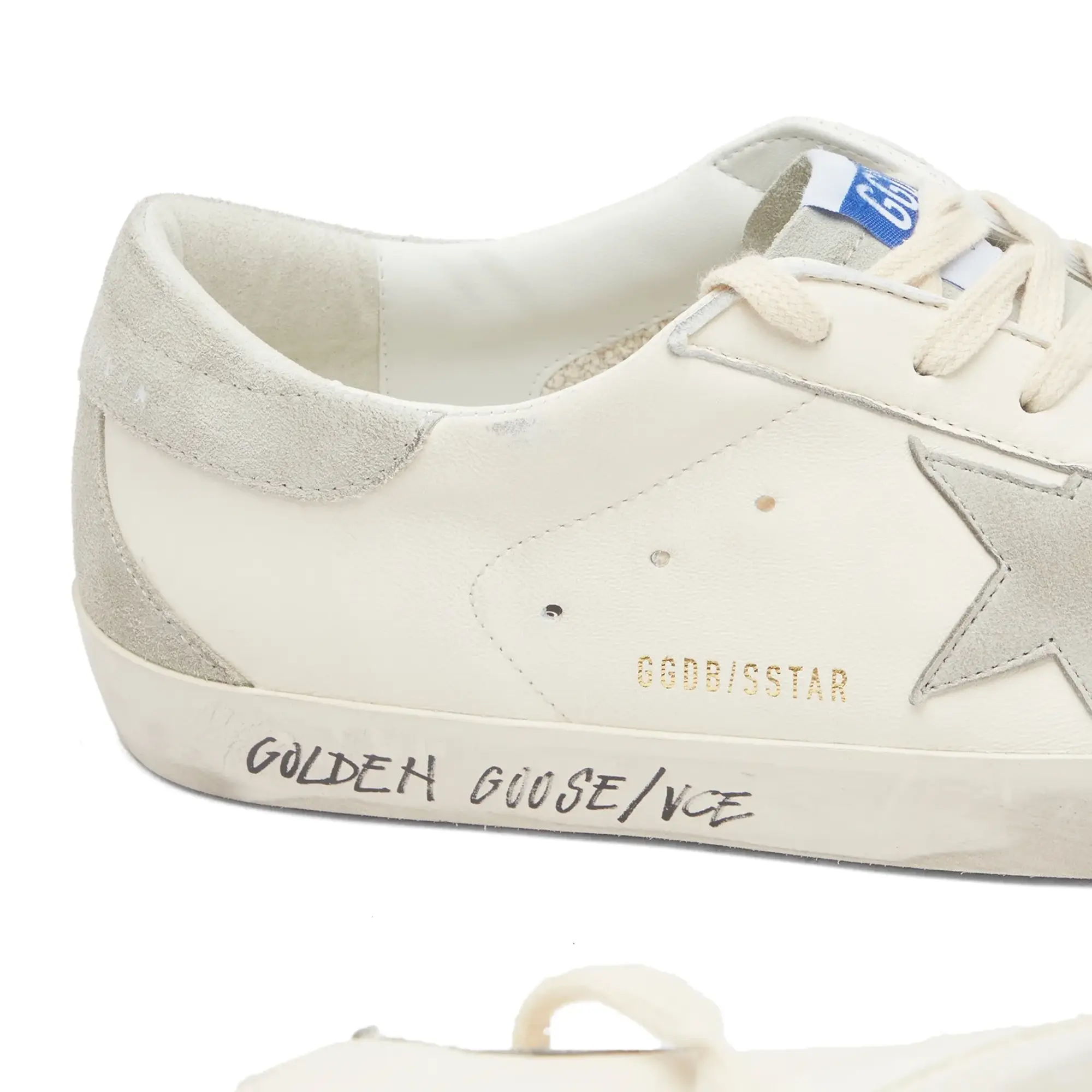 Golden Goose Men's Super Star Suede Sneaker White/Ice/Grey