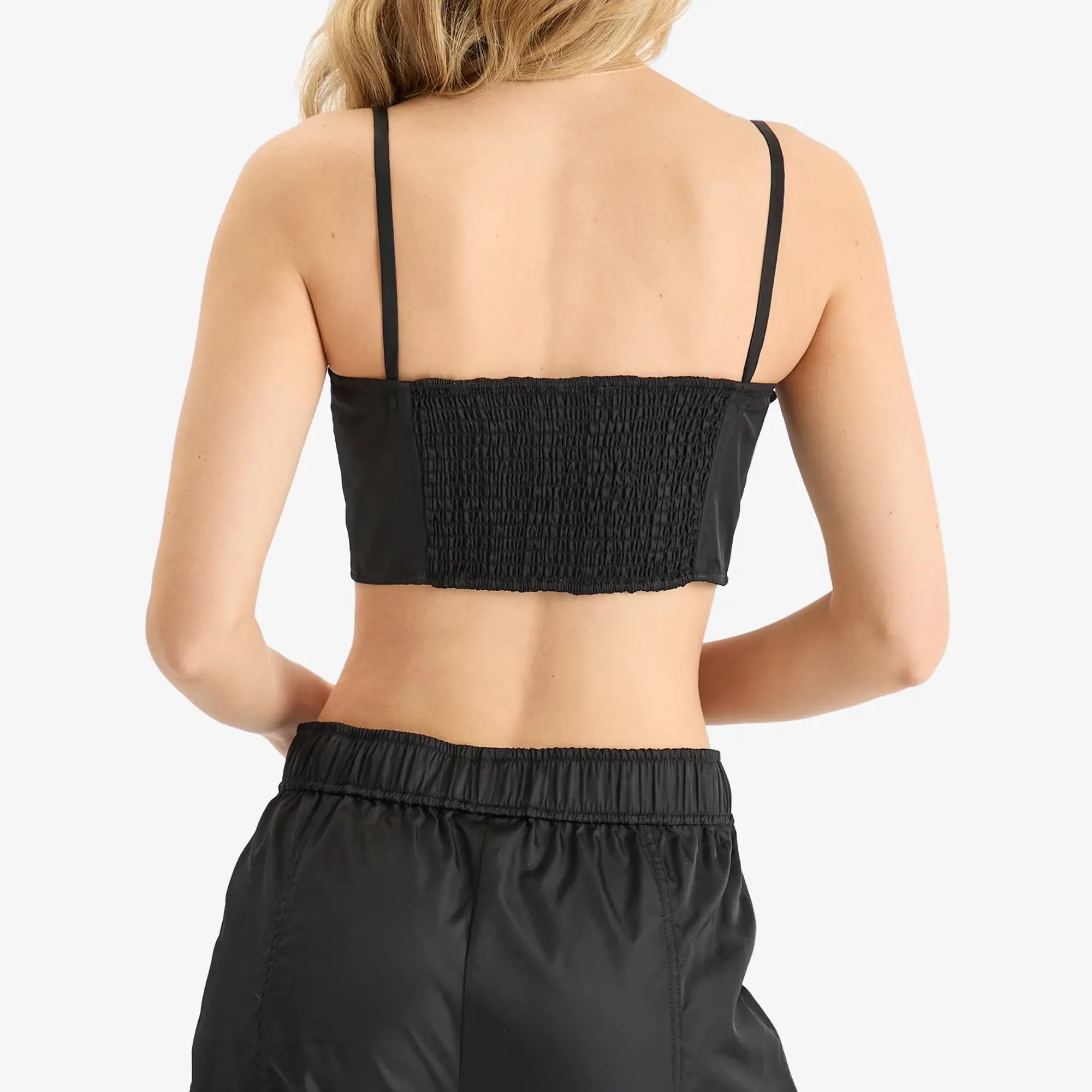 GANNI Women's Duchesse Nylon Strap Top Black