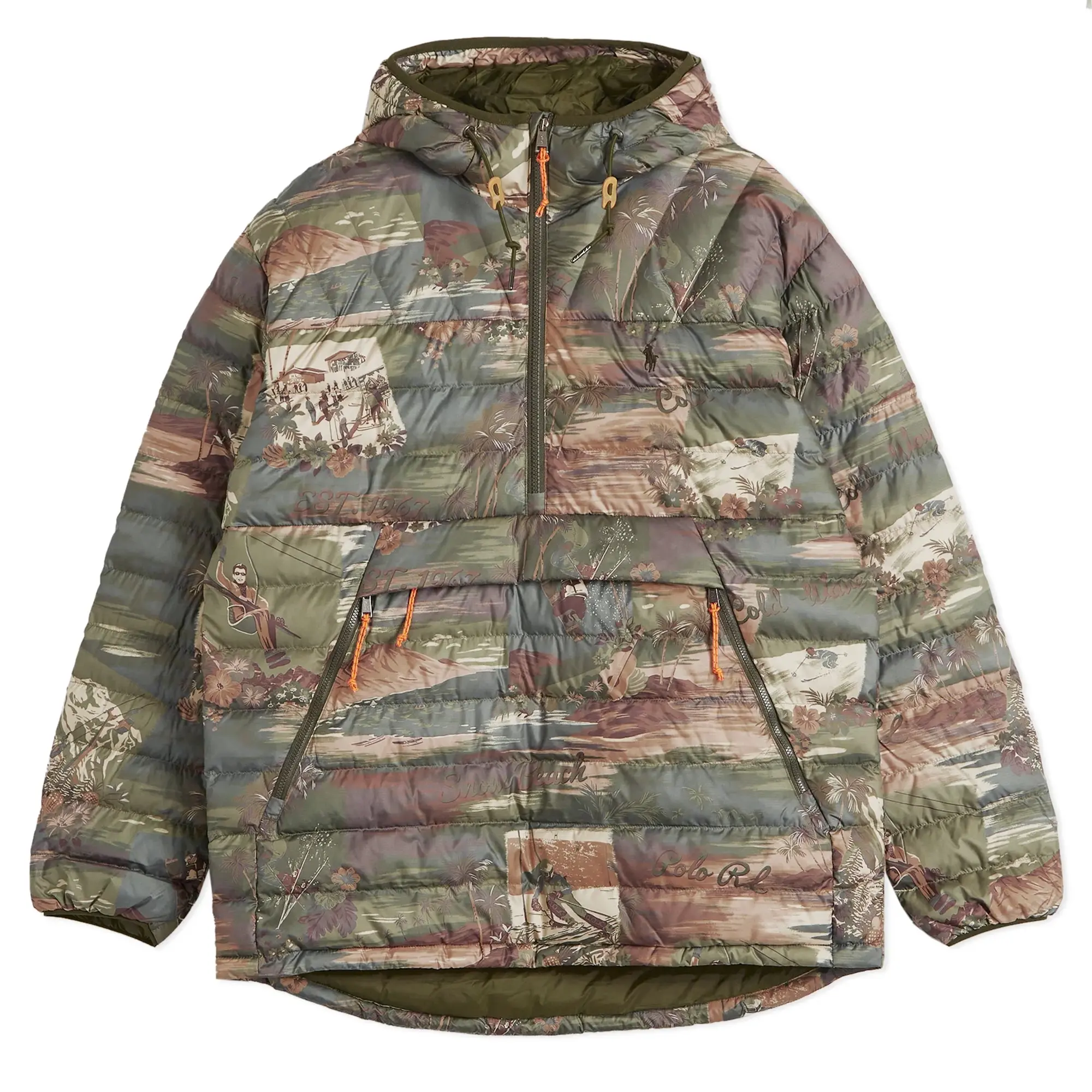 Polo Ralph Lauren Men's Ski Camo Ripstop Half Zip Jacket Camo Ski Scenic